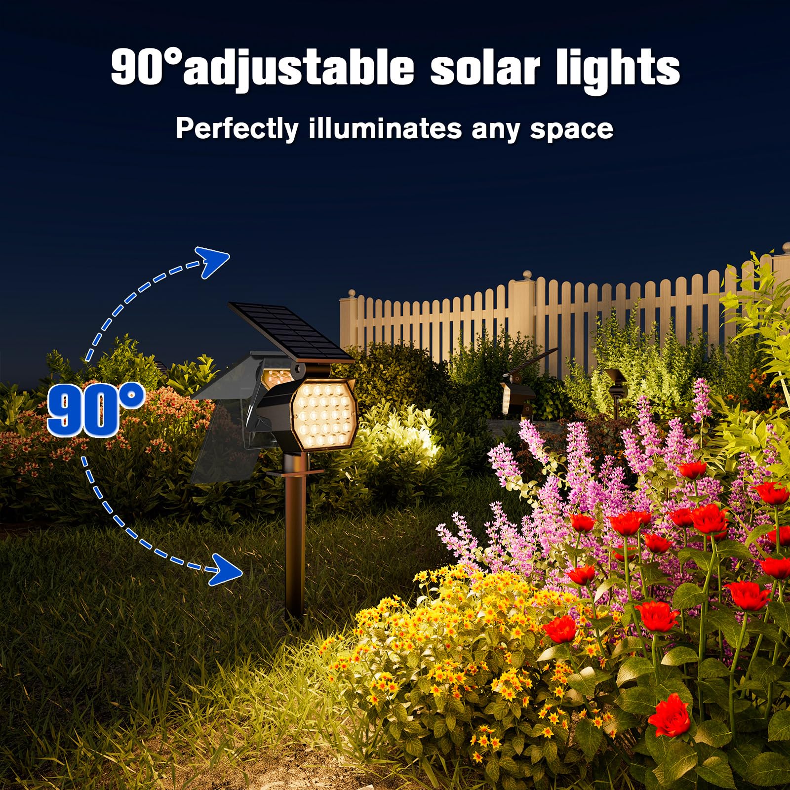 Aponuo Solar Spot Lights Outdoor Waterproof 8 Pack Ip67,23 Led 3 Lighting Modes Solar Landscape Lights Outdoor For Yard Garden P