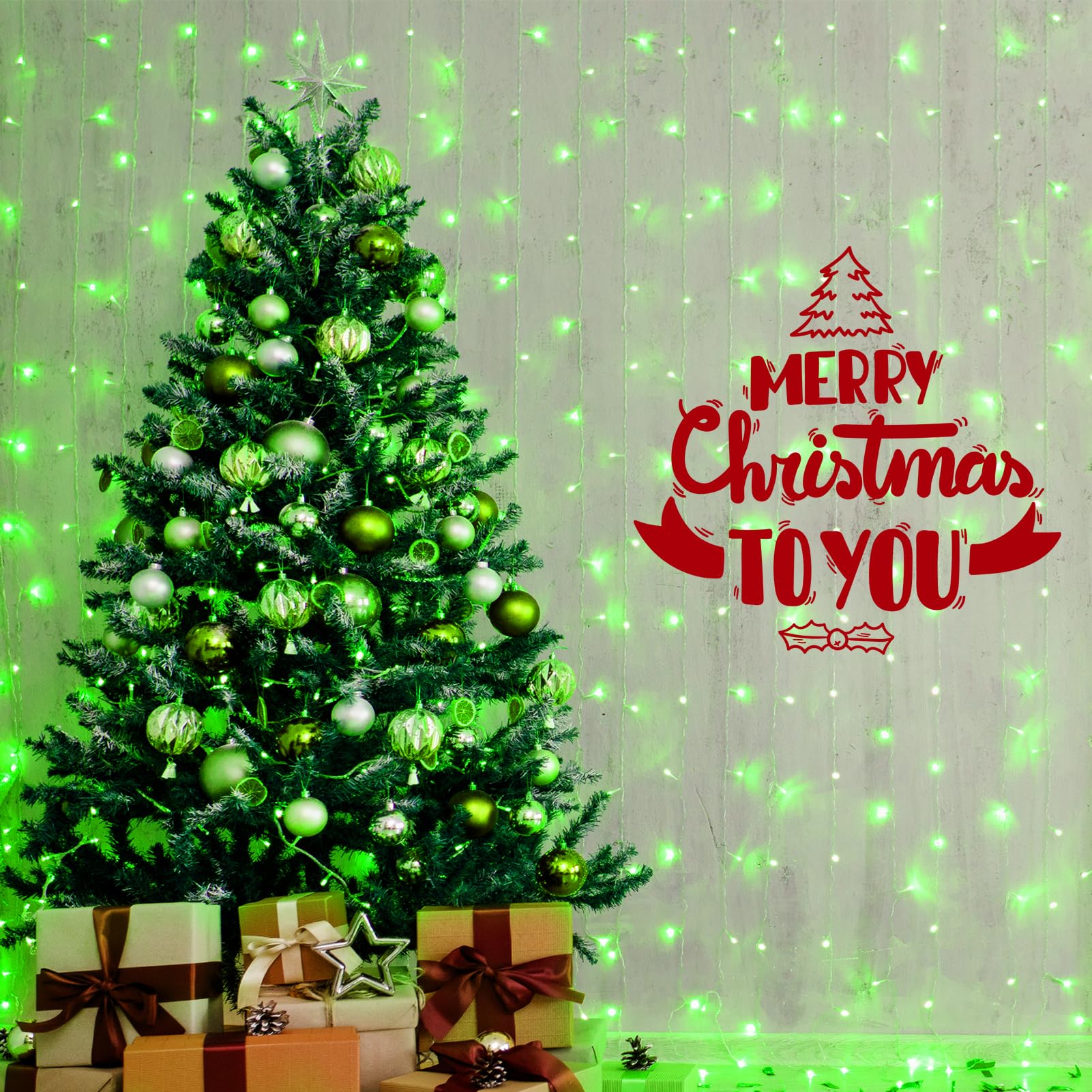 ILLUMINEW 500 LED Green Outdoor String Lights, Waterproof Fairy Lights for St. Patricks Day, 174 Ft, 8 Modes, Model JT-ELFC300V0120-C