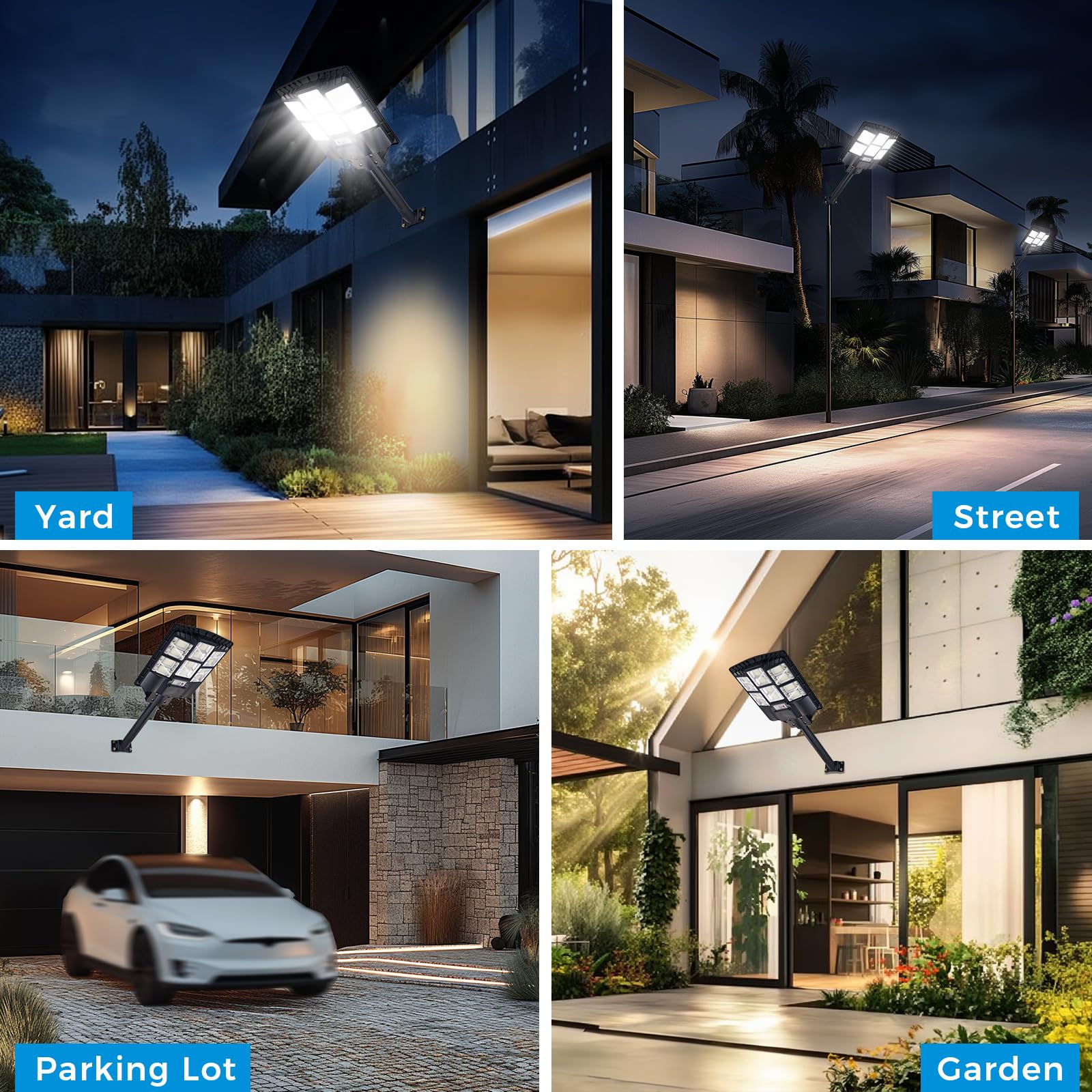 2-Pack 800W Solar Street Lights, 80000LM Dusk to Dawn Solar Parking Lot Lights IP66 Waterproof, 7000K Led Solar Flood Light Outd