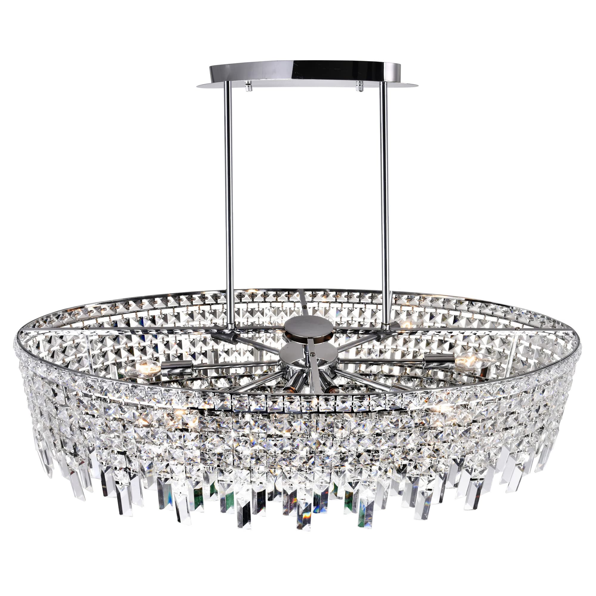 CWI Lighting Colosseum 10 Light Down Transitional Metal Chandelier in Chrome
