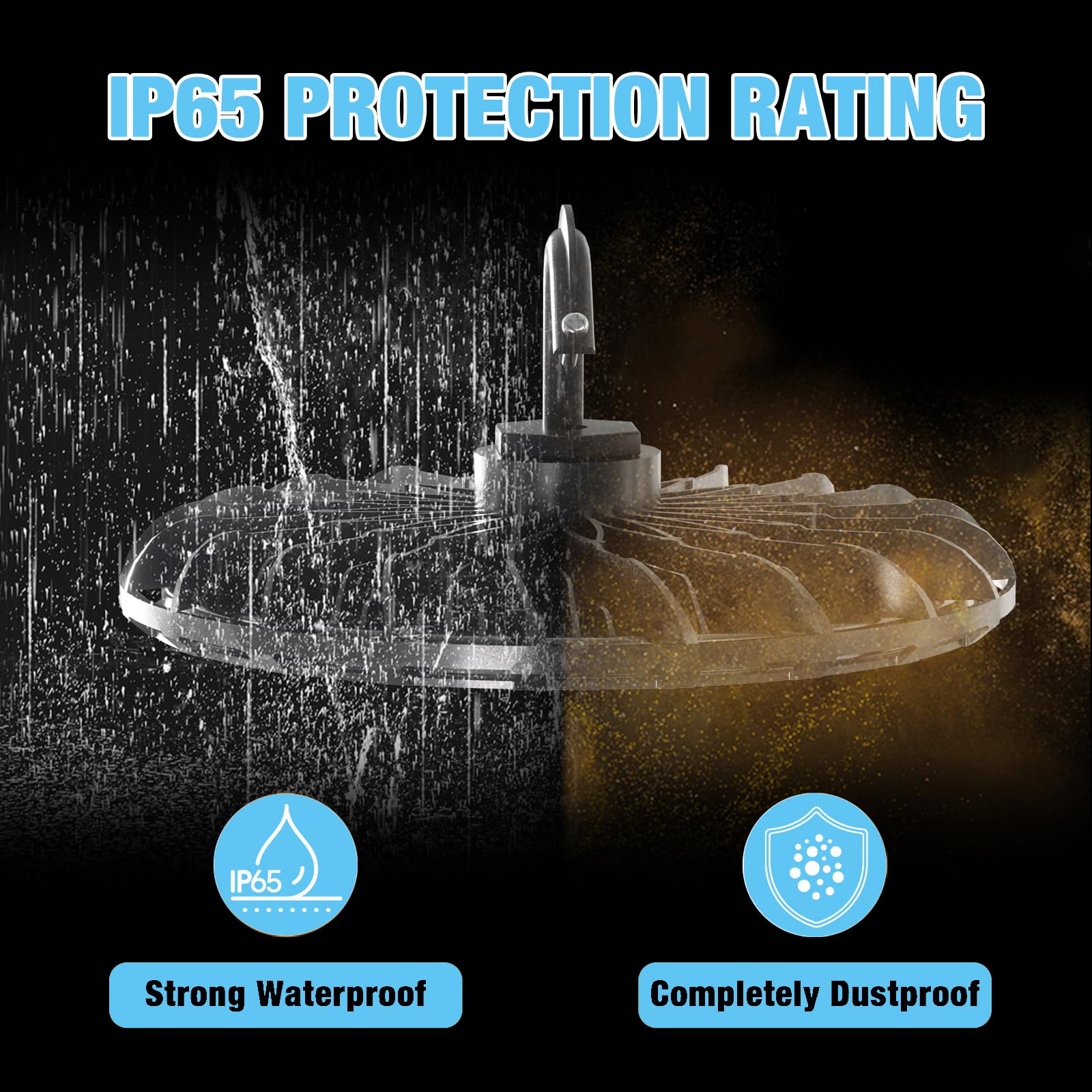 G Gjia 100W Led Ufo Led High Bay Light, 110Lm/W, 120Vac, 5000K Daylight, Ip65 Waterproof, Plug And Play, High Bay Led Shop Light