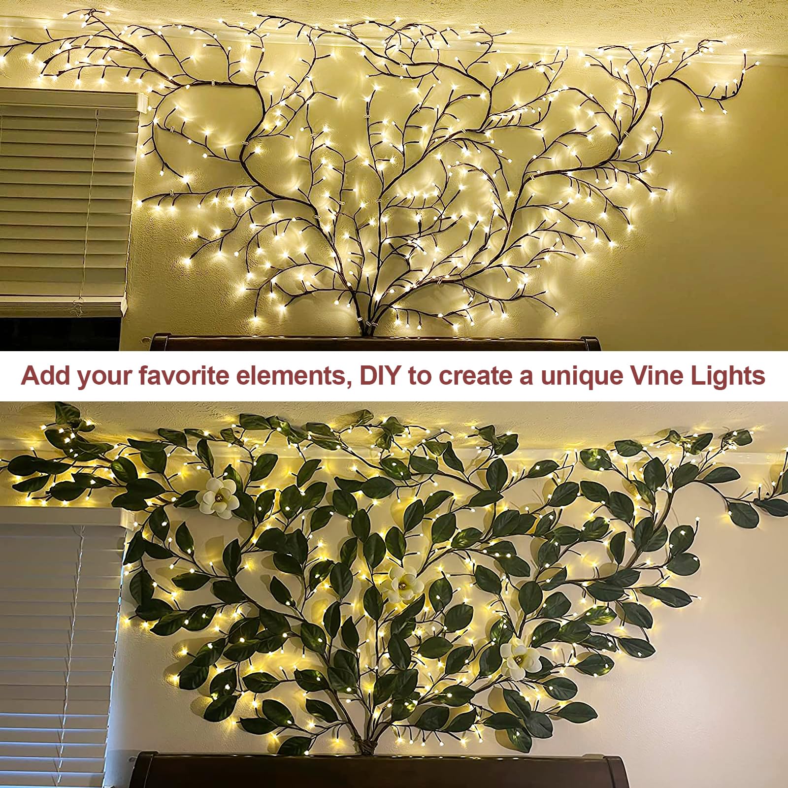 Enchanted Willow Vine Lights for Wall: 7.5FT led Twinkling Tree Branch Light for Room and Home Decor - Warm White Wall Tree Ligh