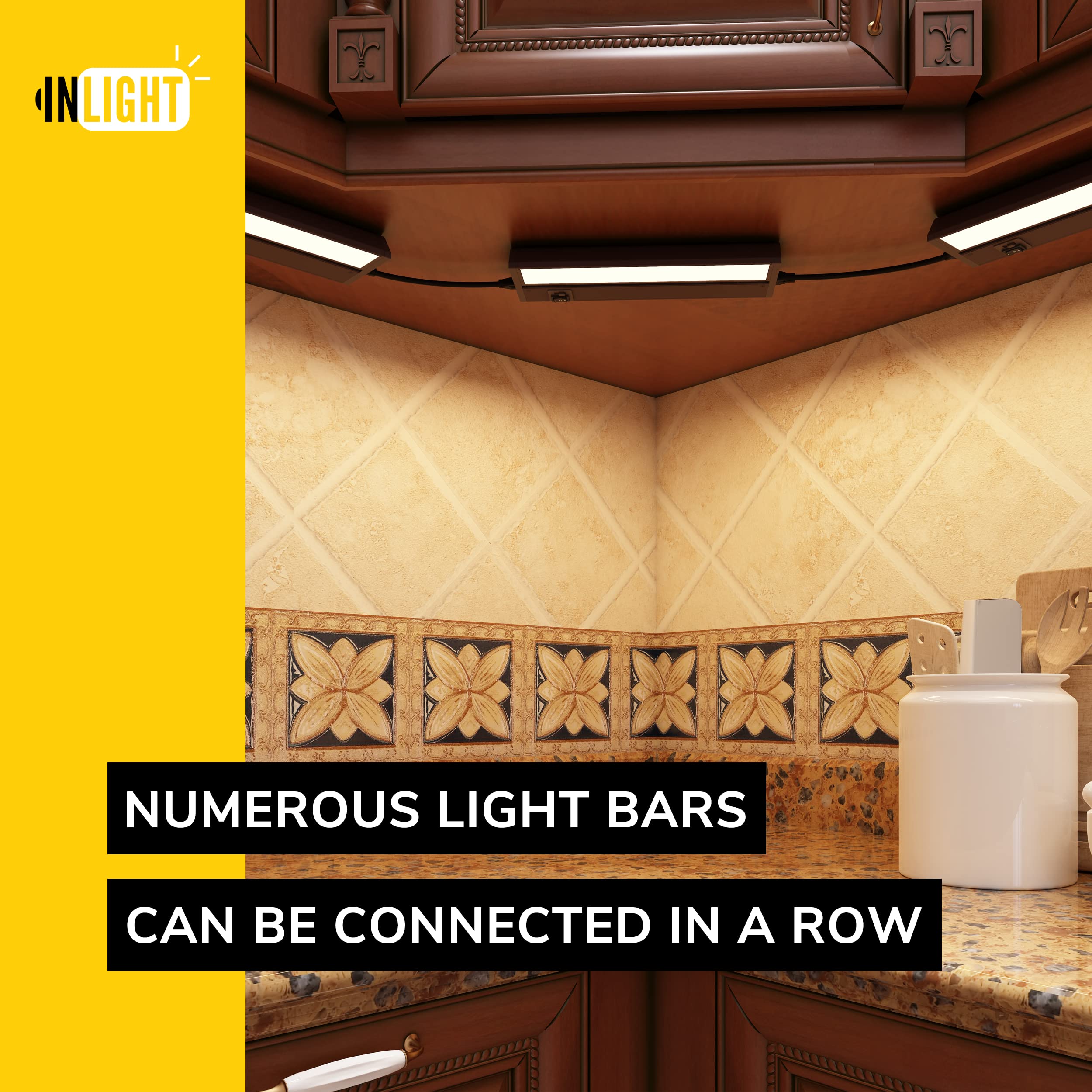 Getinlight 9-Inch Swivel Led Under Cabinet Lights, Glass Lens, Selectable White 2700K/4000K/5000K, Dimmable With Wall Dimmers, B