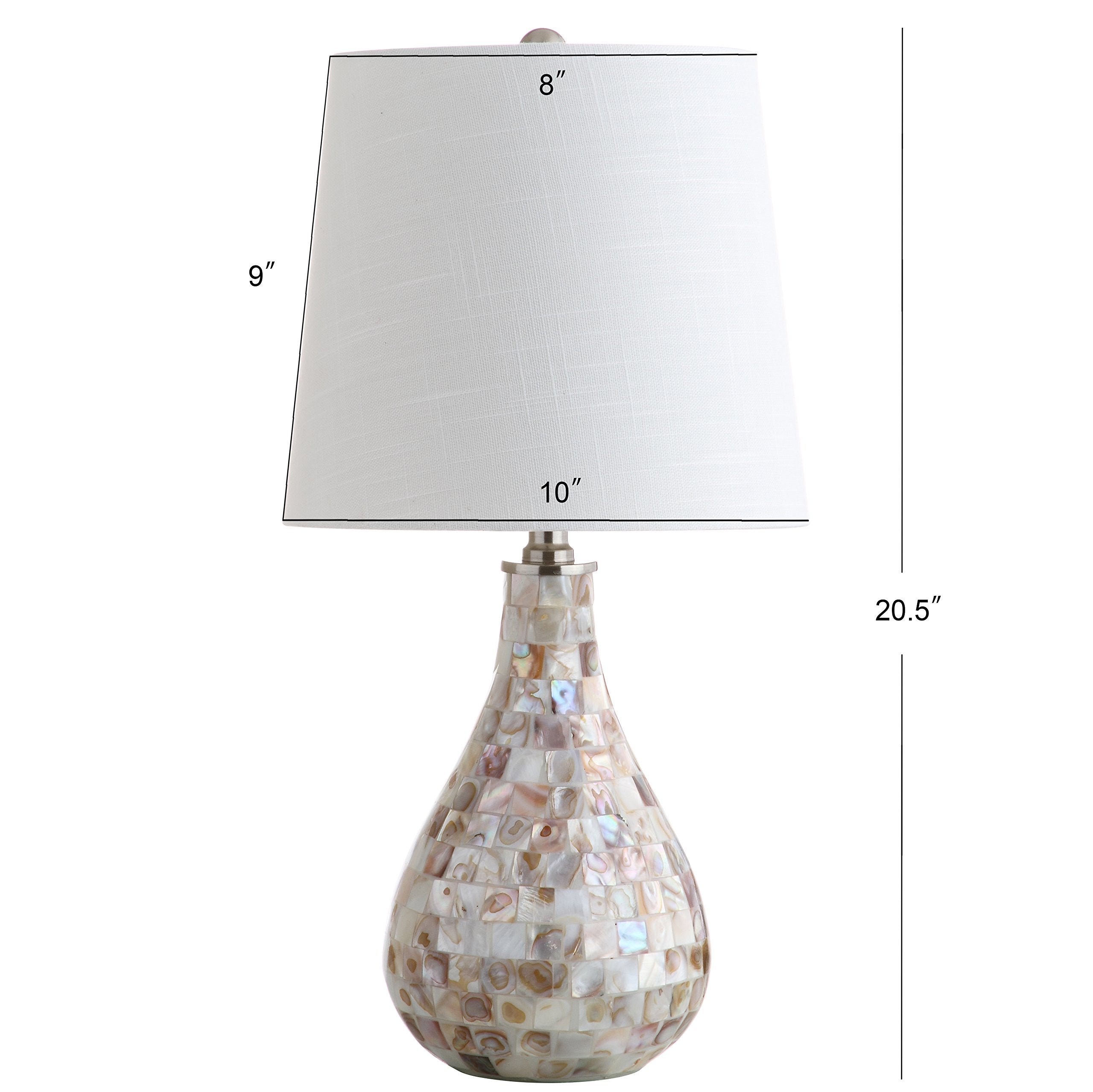 JONATHAN Y Mini LED Table Lamp, 20.5in, Resin, Seashell, Model JYL1024A, Coastal Transitional Design for Office, Living Room, Bedroom