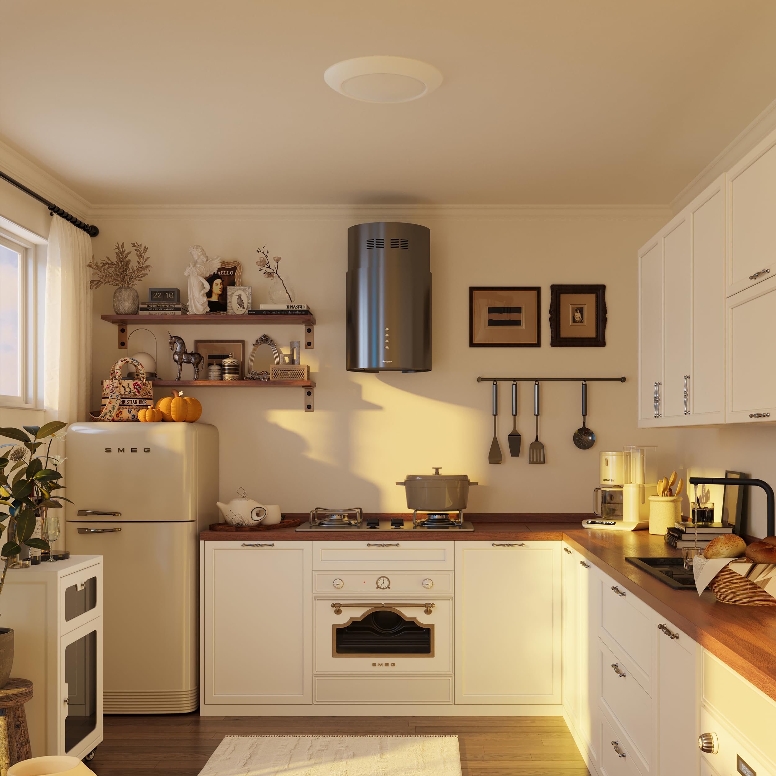 Getinlight 9-Inch Led Disk Lights, Dimmable Surface Mount, 5 Color Temperature Selection, 4-Pack, Matte White, Etl Listed, In-03