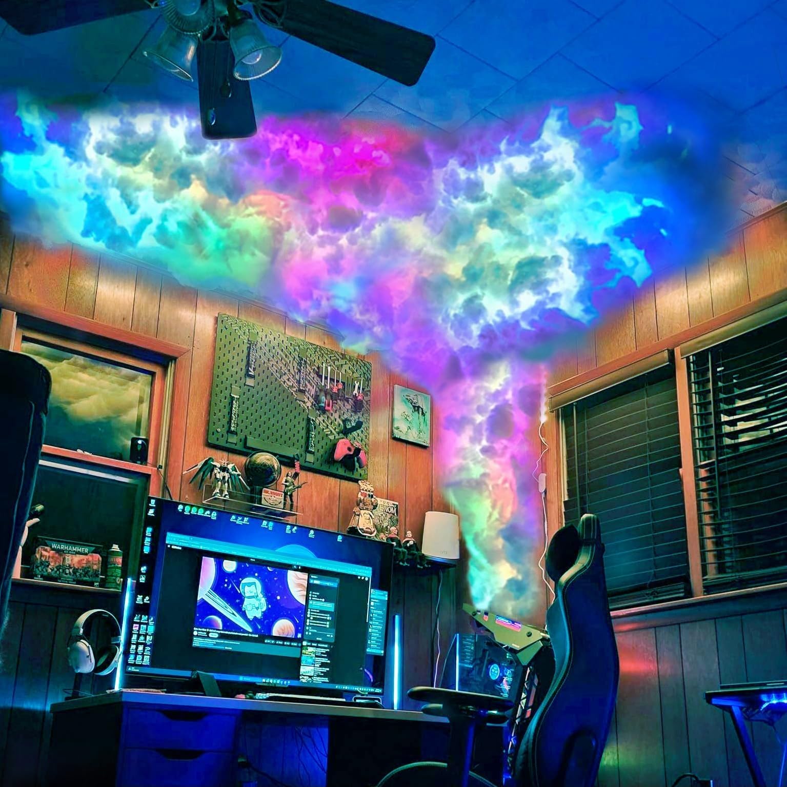 Neptten Cloud LED Lights for Ceiling. 3D Thunder Clouds Light Music Sync LED Storm Cotton Kits with Multicolor Changing Band. Thundercloud DIY Set for Gaming Room & Basement d?cor 11.5 Ft