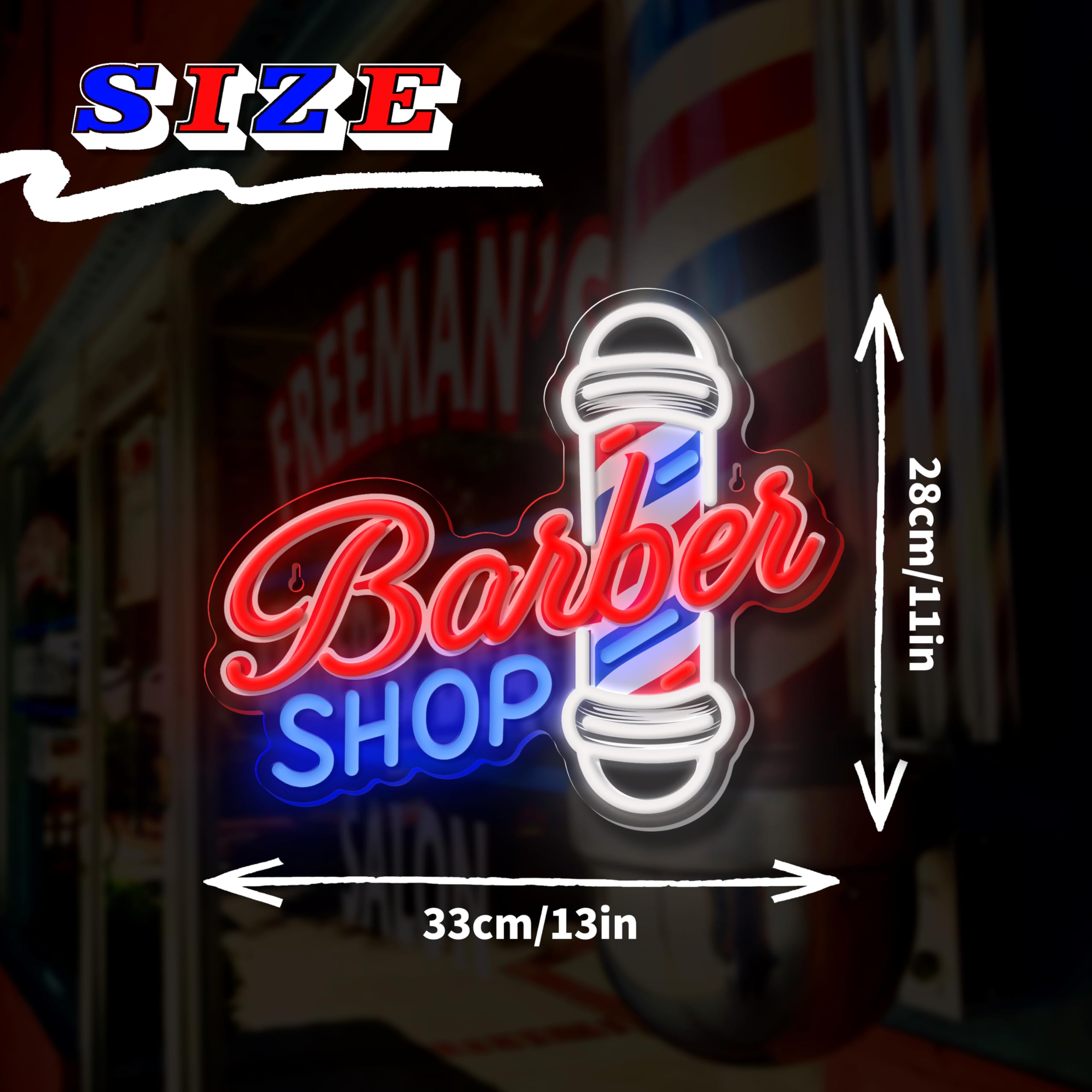 Barber Shop Neon Sign For Wall Decor Led Barber Pole Neon Light Bright Barbershop Window Sign For Storefront  Salon  Haircut Shop Decor Usb Powered
