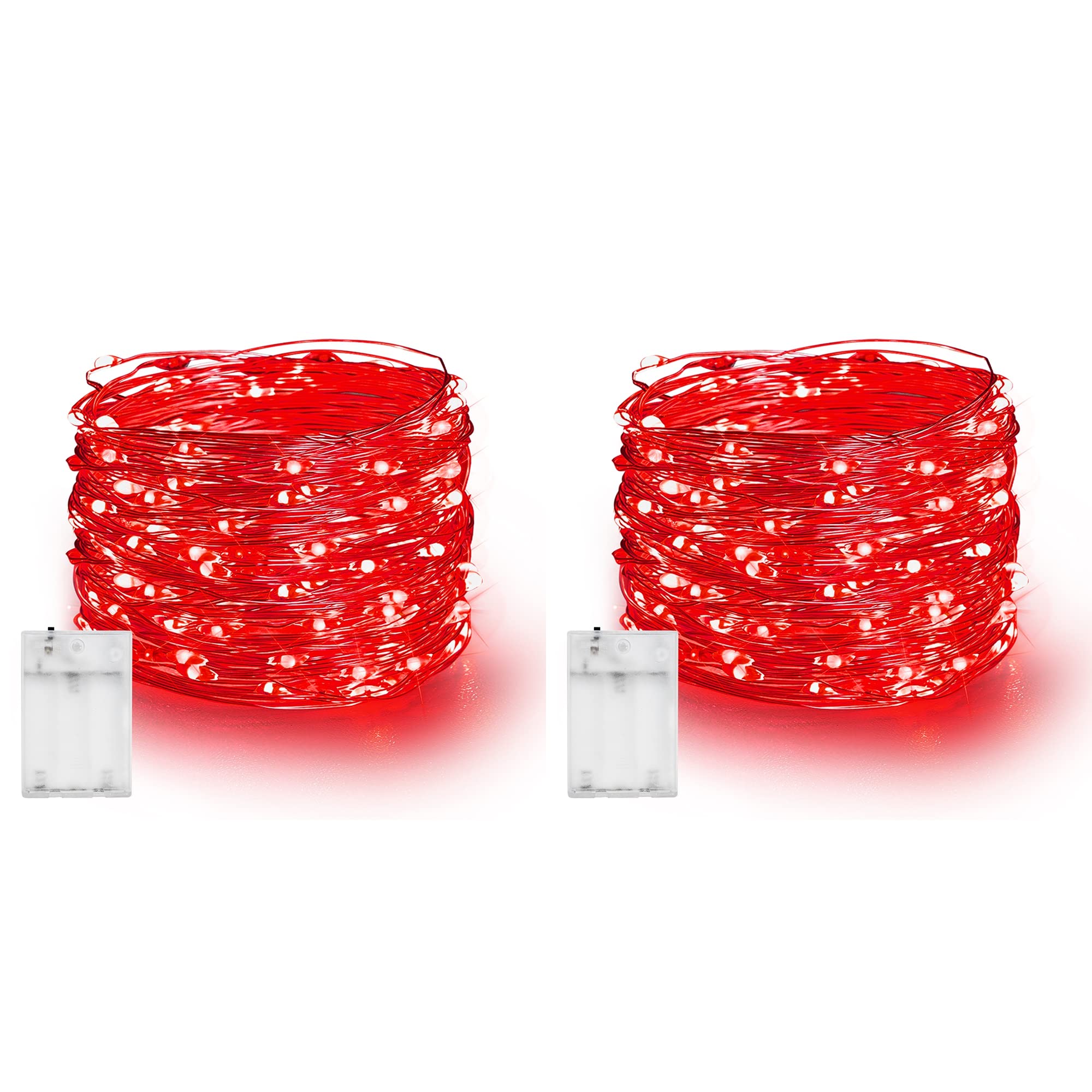 Dazzle Bright Fairy Lights Battery Operated, 2 Pack Total 40FT 120LED Silver Wire Waterproof Battery Operated String Lights, Chr