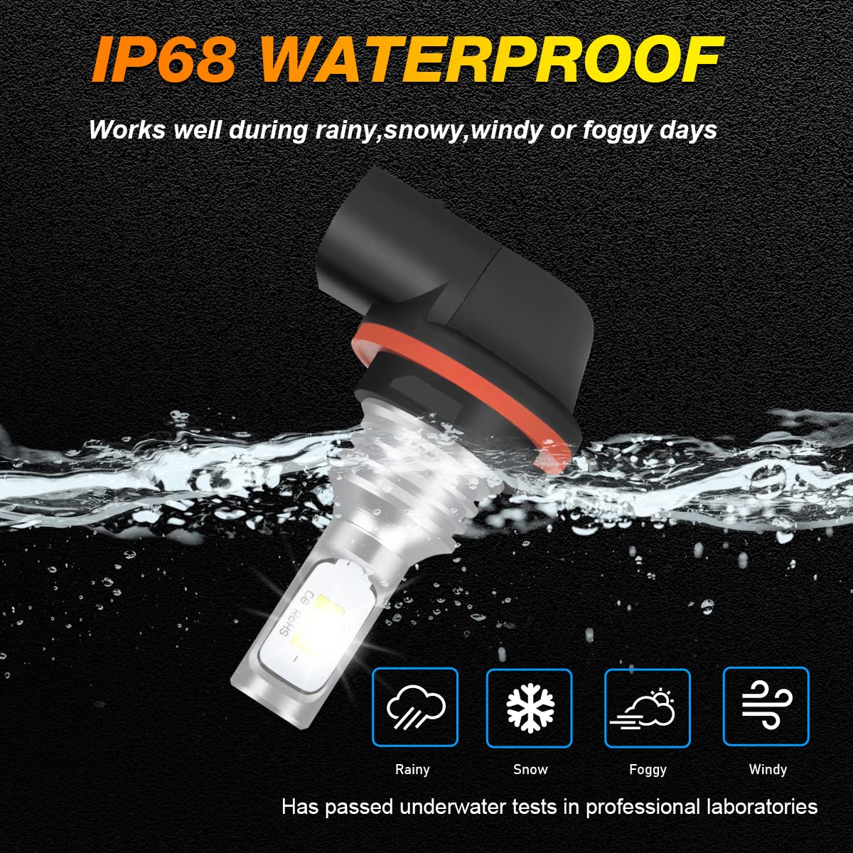 IHNZCB LED Headlight Bulbs for Honda Rancher TRX420/TRX500, 6000K Cool White, Aluminum, 2pcs, Model 34901-HR3-A21