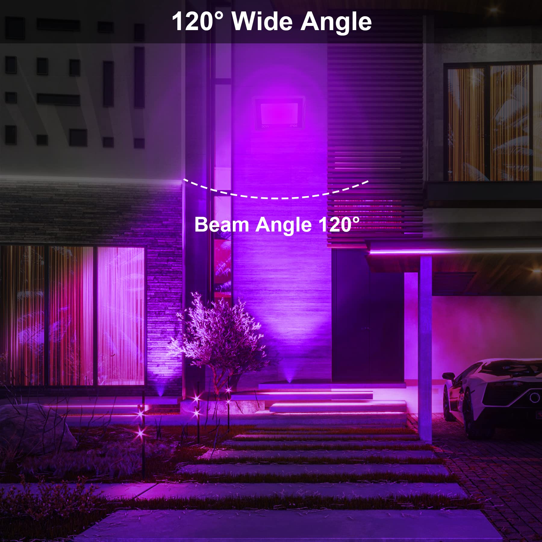 Crepow 100W Black Lights, 2 Pack Led Blacklight Flood Light With Plug, Ip66 Waterproof Black Lights For Glow Party, Glow In The