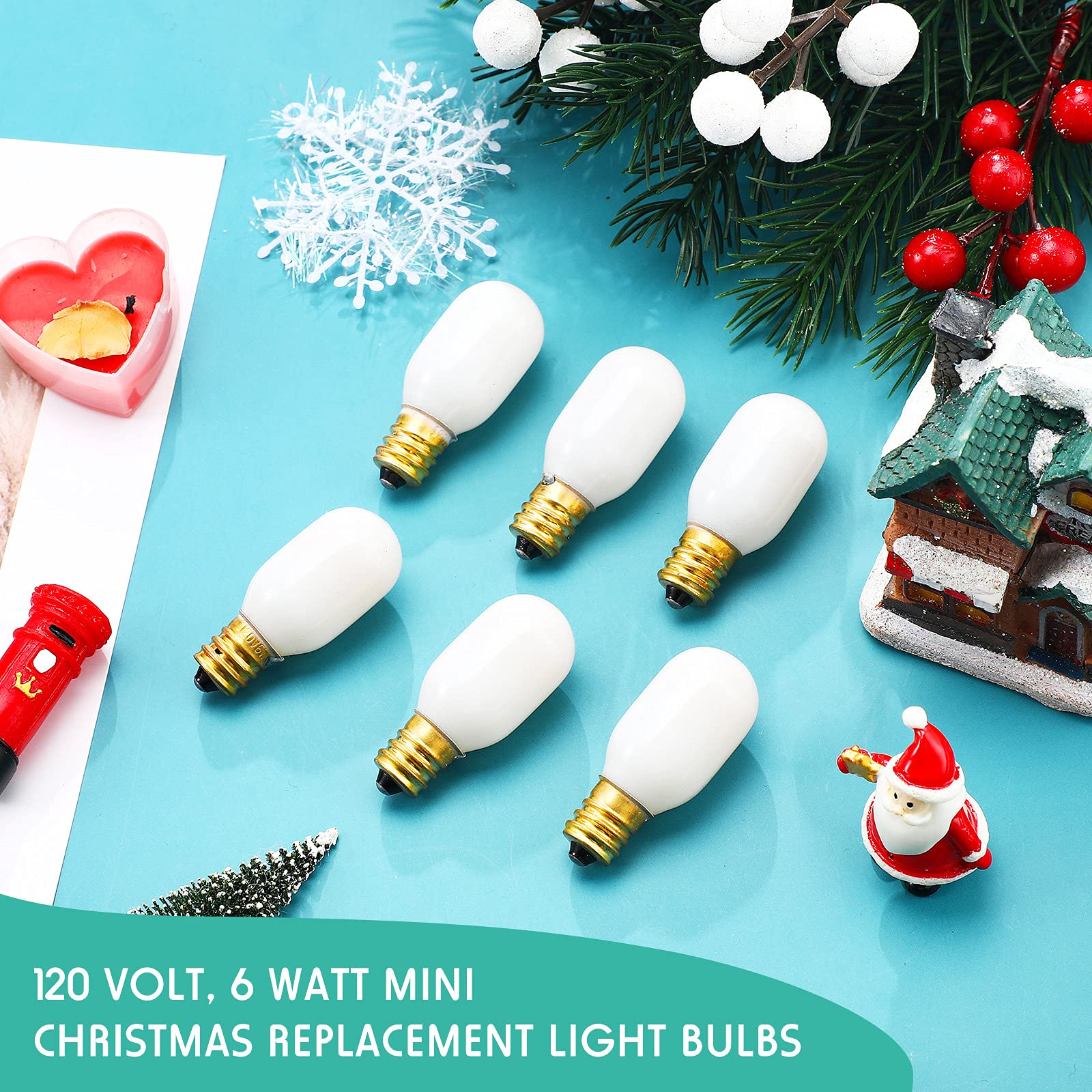 Honoson 50 Pieces Christmas Village Light Bulbs 6 W Replacement Bulbs  E12 Candelabra Base T20 Led Bulbs Accessory For Villages Houses Dept 56  Christmas Tree