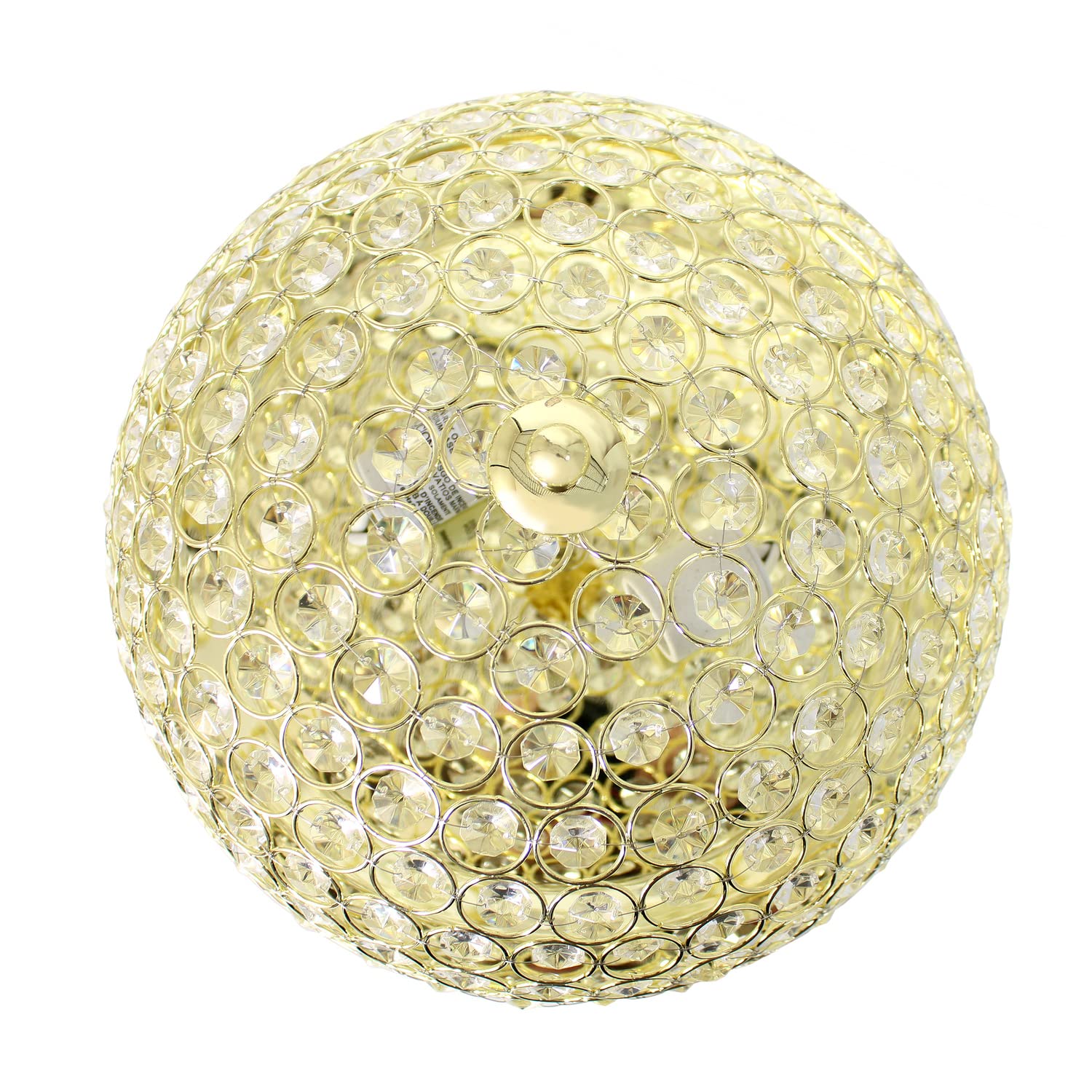 LALIA HOME Crystal Glam 2-Light Ceiling Flush Mount 2 Pack, Gold, Model LHM-2000-GL-2PK