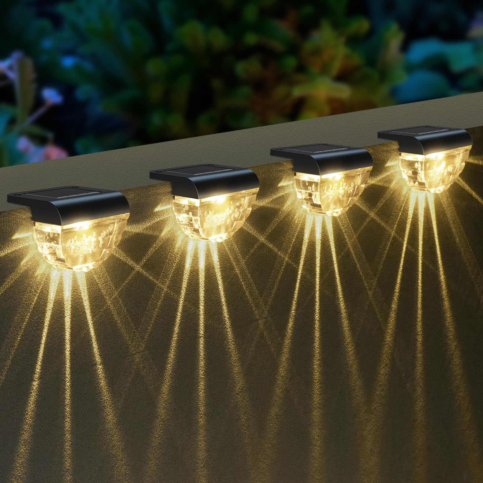 Melunar 8 Pack Solar Deck Lights Outdoor, Solar Step Lights Waterproof for Outside, Yard, Patio, Garden, Pool, Railing, Stairs, 