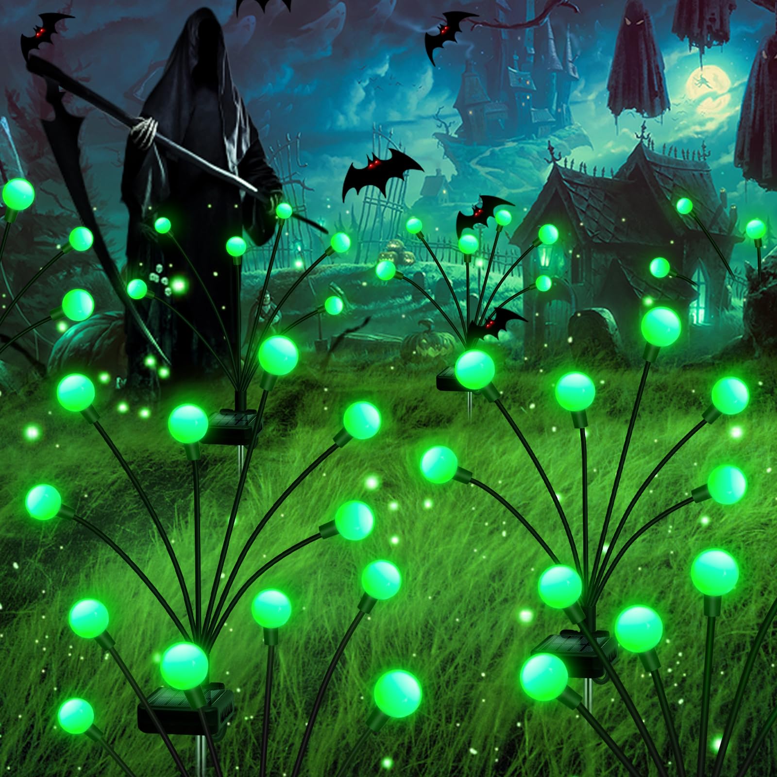 Nbqq Solar Garden Lights Outdoor, 4 Pack 24Led Waterproof Solar Powered Lights For Yard Pathway Patio, Swaying Lawn Decor As Gar