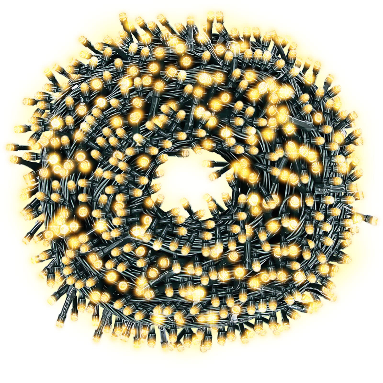 Decute 800LED 272ft Christmas String Lights UL Certified 8 Modes, Waterproof Outdoor Indoor Twinkle Starry Light for Christmas Tree Patio Garden Party Decor Warm White