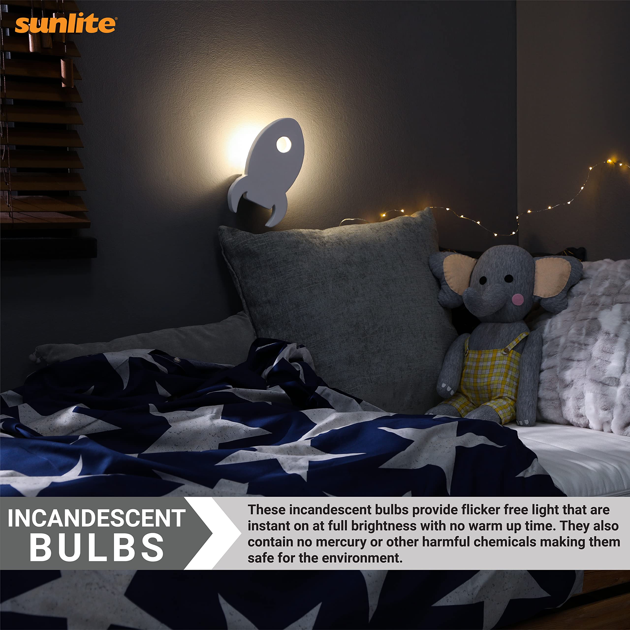 Sunlite 7 Watt C7 Incandescent Bulb, Candelabra E12 Base, White, 25 Count, Model 01285