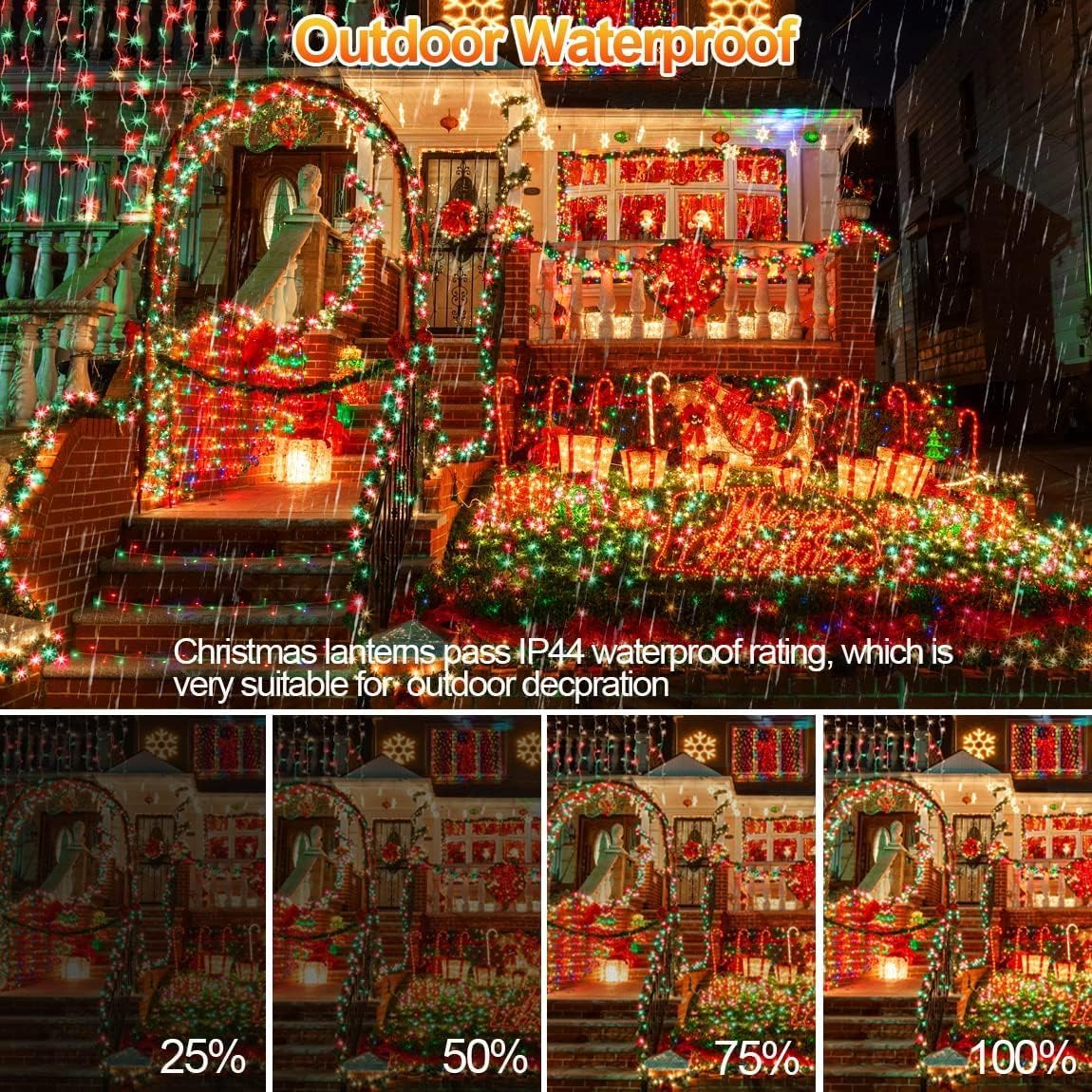 XURISEN Christmas Lights, 1400 LED Twinkle Fairy Lights, 551FT Green Wire, 8 Modes, Red+Green for Home, Party, Wedding