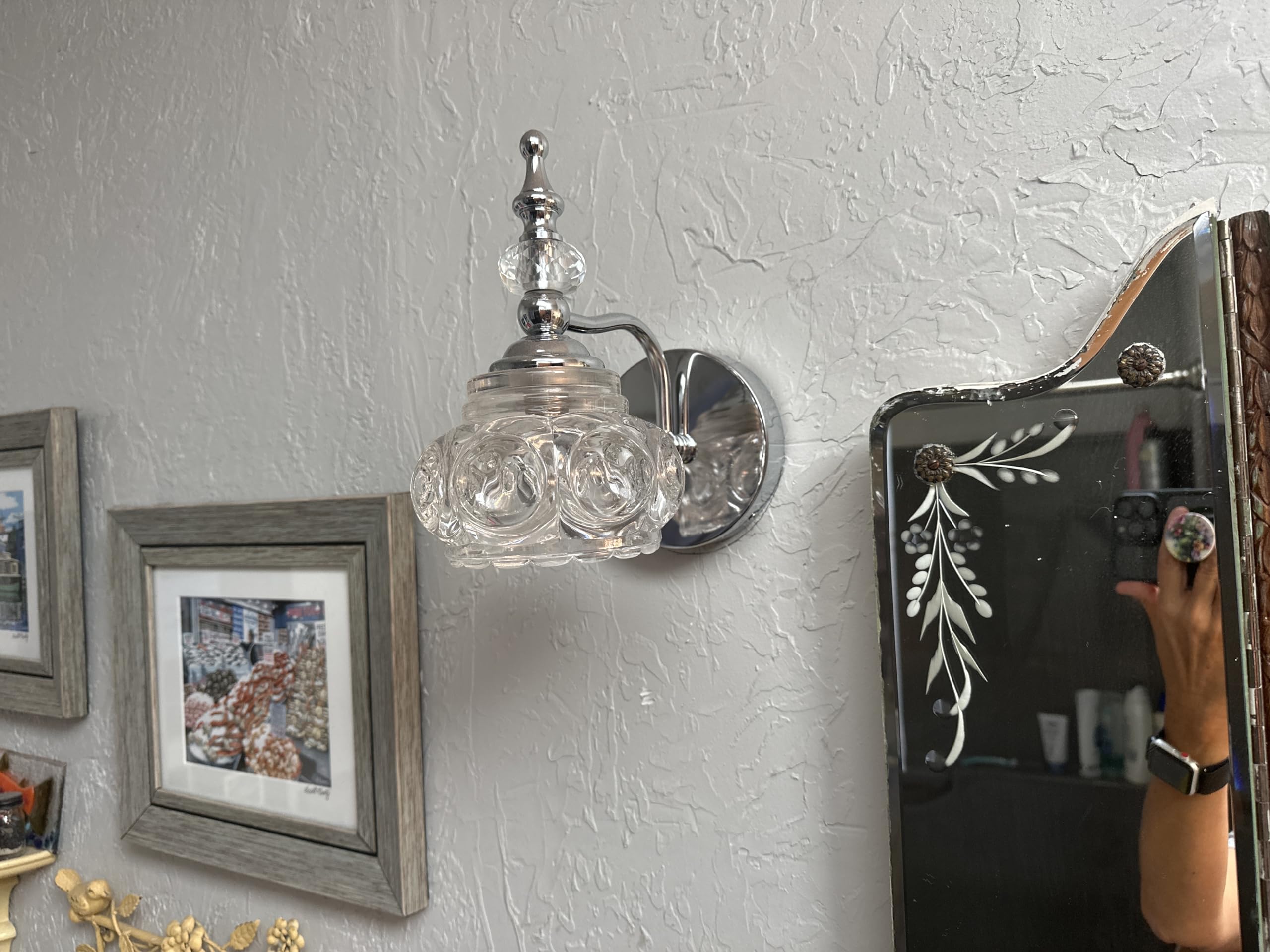 Djfhko Chrome Wall Sconces Sets Of 2 Chrome Wall Sconces Lighting Fixtures Bathroom Wall Sconce Lights For Living Room Chrome Wall Sconces For Bathroom Chrome Bathroom Light