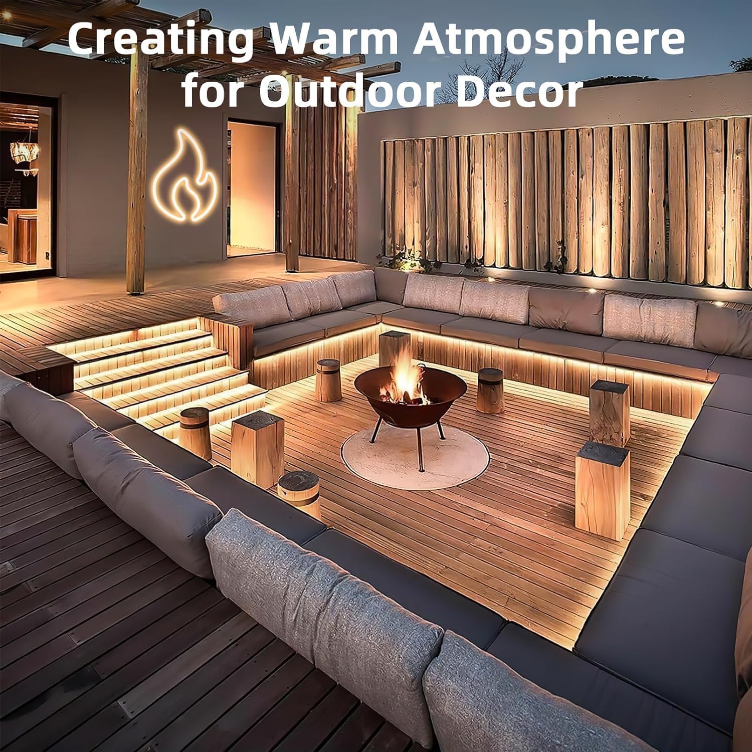 Lamomo Led Rope Lights, 100Ft Warm White Dimmable Led Strip Lights, 24V Waterproof Flexible Led Light Strip, Cuttable Silicone 3