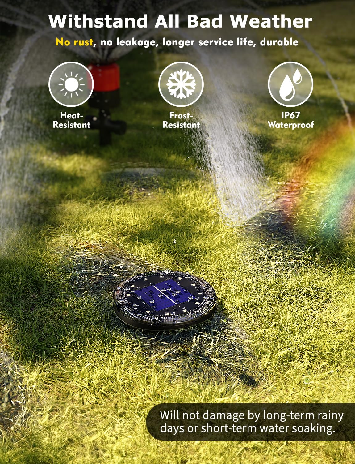 VIODAIM Color Changing Solar Ground Lights - Waterproof Flat Pathway Lights, 8 Pack, Black, Remote Control, Model SN00205