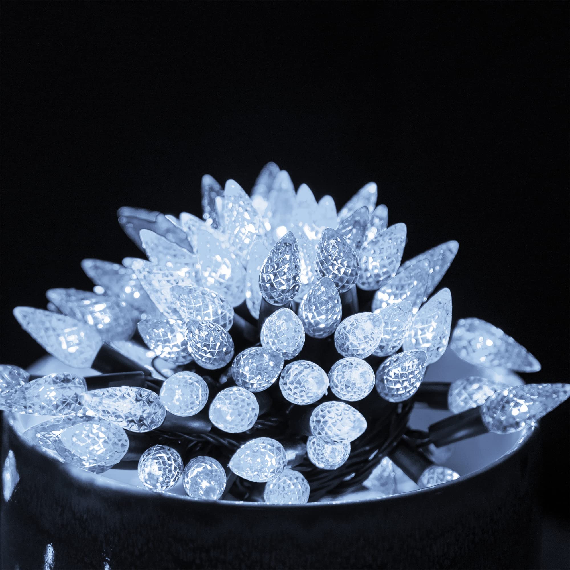 Dazzle Bright C6 2 Pack Total 100Led 34Ft Battery Operated Christmas Lights, White Christmas Lights With 8 Modes, Waterproof Chr