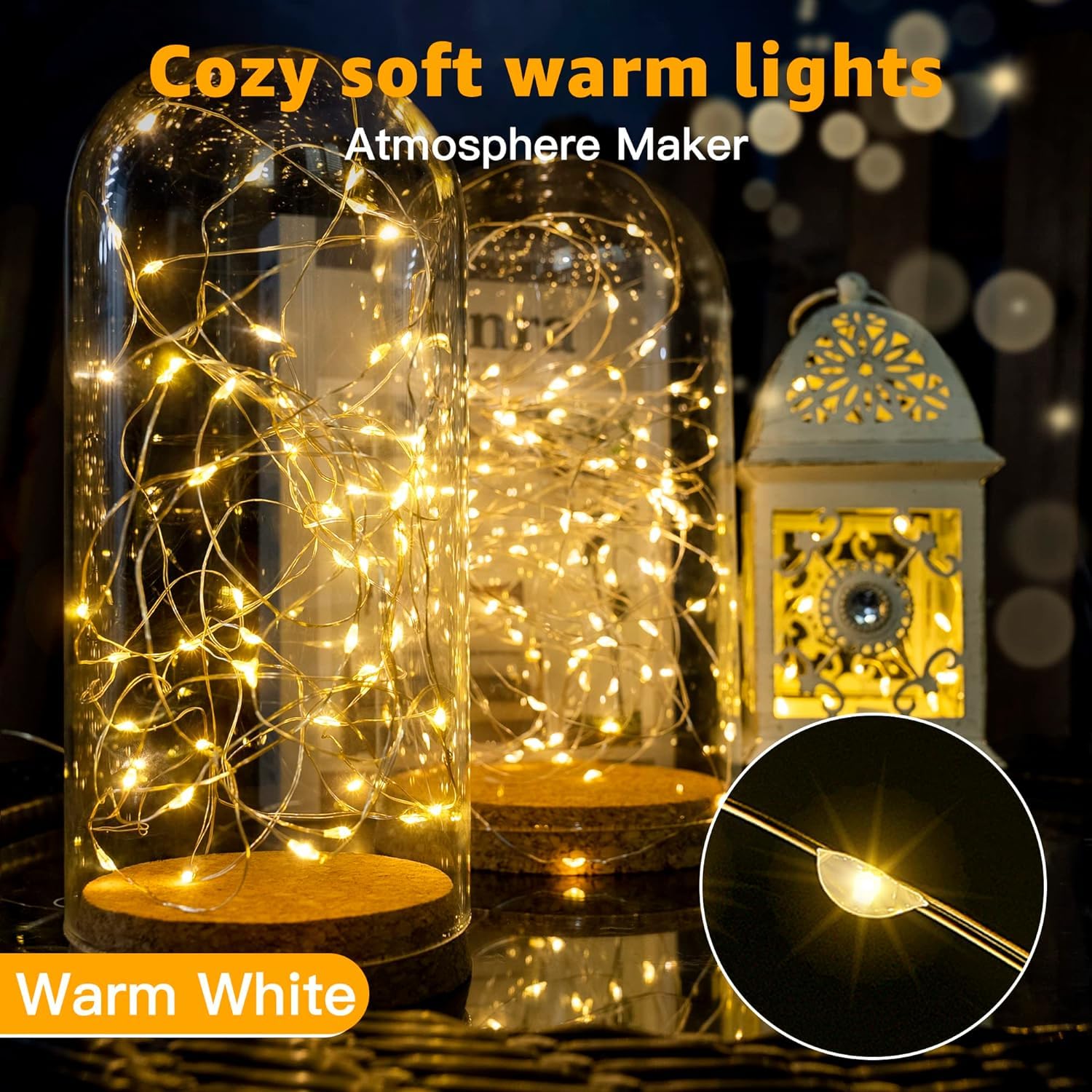 HOBAYS Fairy Lights 20 LED Mini String Lights 7ft Warm White 12 Pack NKDCH 012