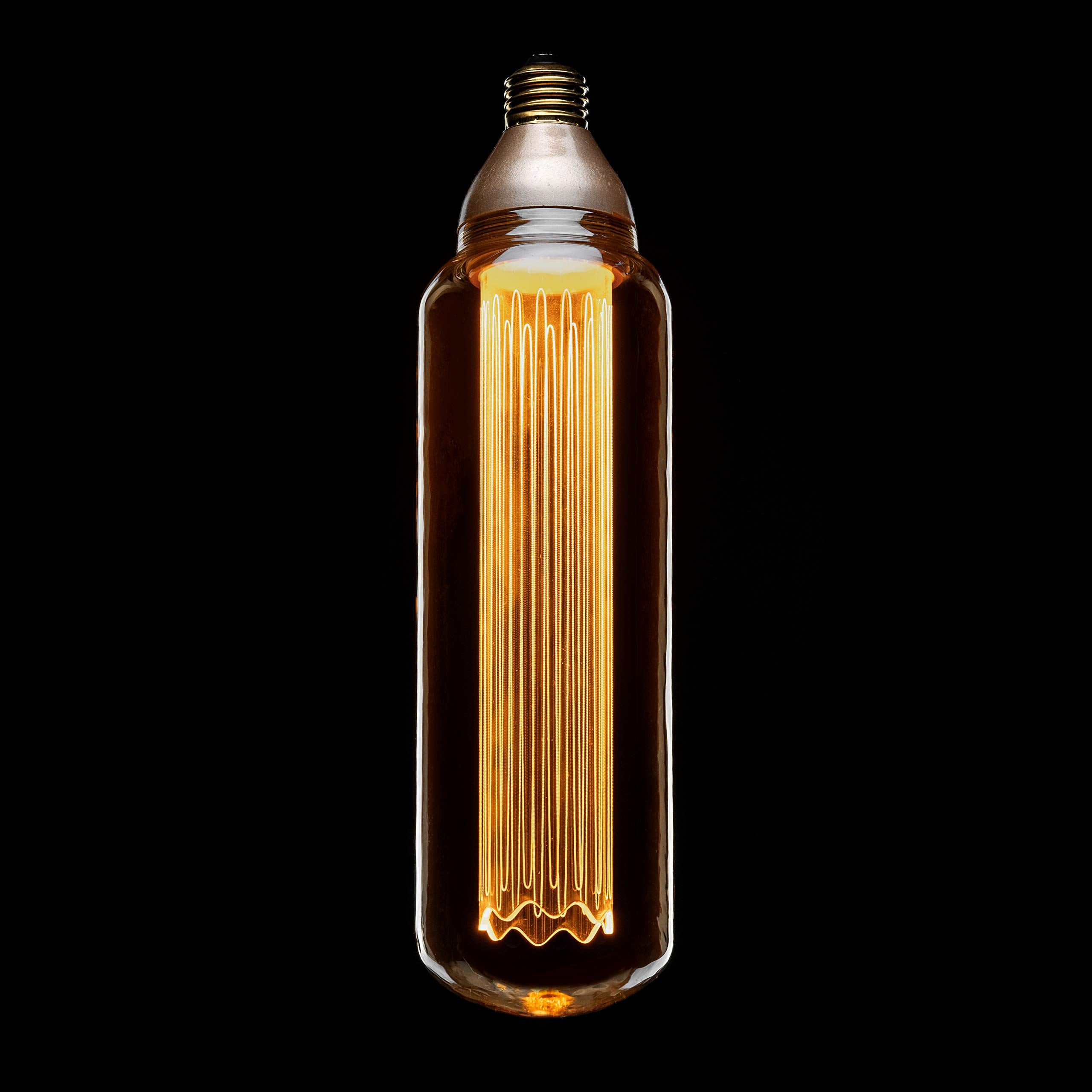 Next Glow Decorative Led Light Bulb E26 Medium Base, Virtual Filament Acrylic Inner Pillar 8W, 2000K, Not Dimmable T80 Amber Sty