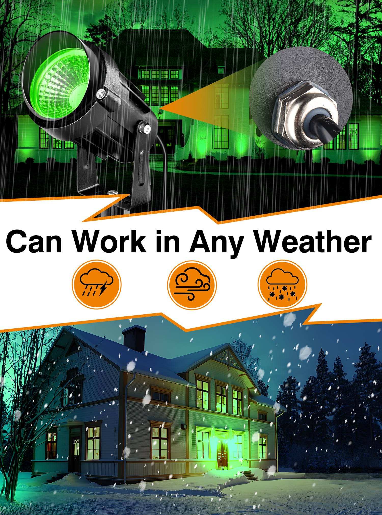 Aoaxl Directly Sold By Factory 7W Green Landscape Lights, 110V 120V Led Landscape Lighting Ip66 Waterproof Outdoor Spotlights For Garden Yard Pathway Tree, 4 Pack