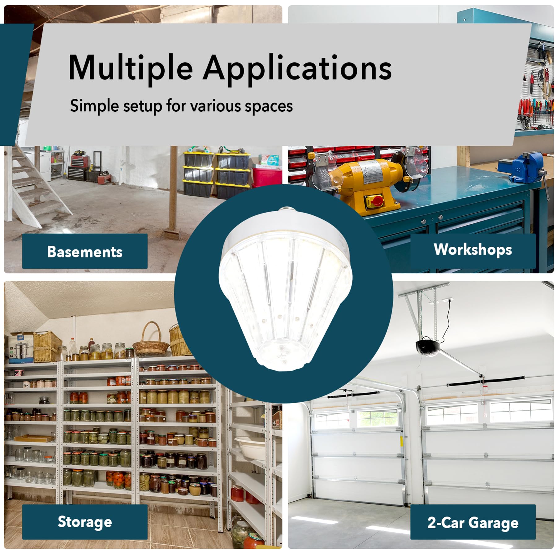 Gt-Lite 5200 Lumen Led Corn Cob Light Bulb, 40-Watt, 300-Watt Equivalent, Daylight 5000K Light Color, E26 Base, Energy Saving Le