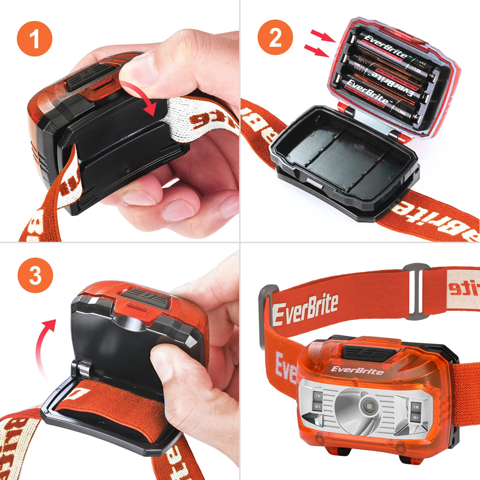 Everbrite Headlamp, 2 Pack Kids Headlamp With Red Light And Memory Function, Head Lamp For Adults And Kids With 5 Modes, Bright Headlamps For Camping, Running, Batteries Included