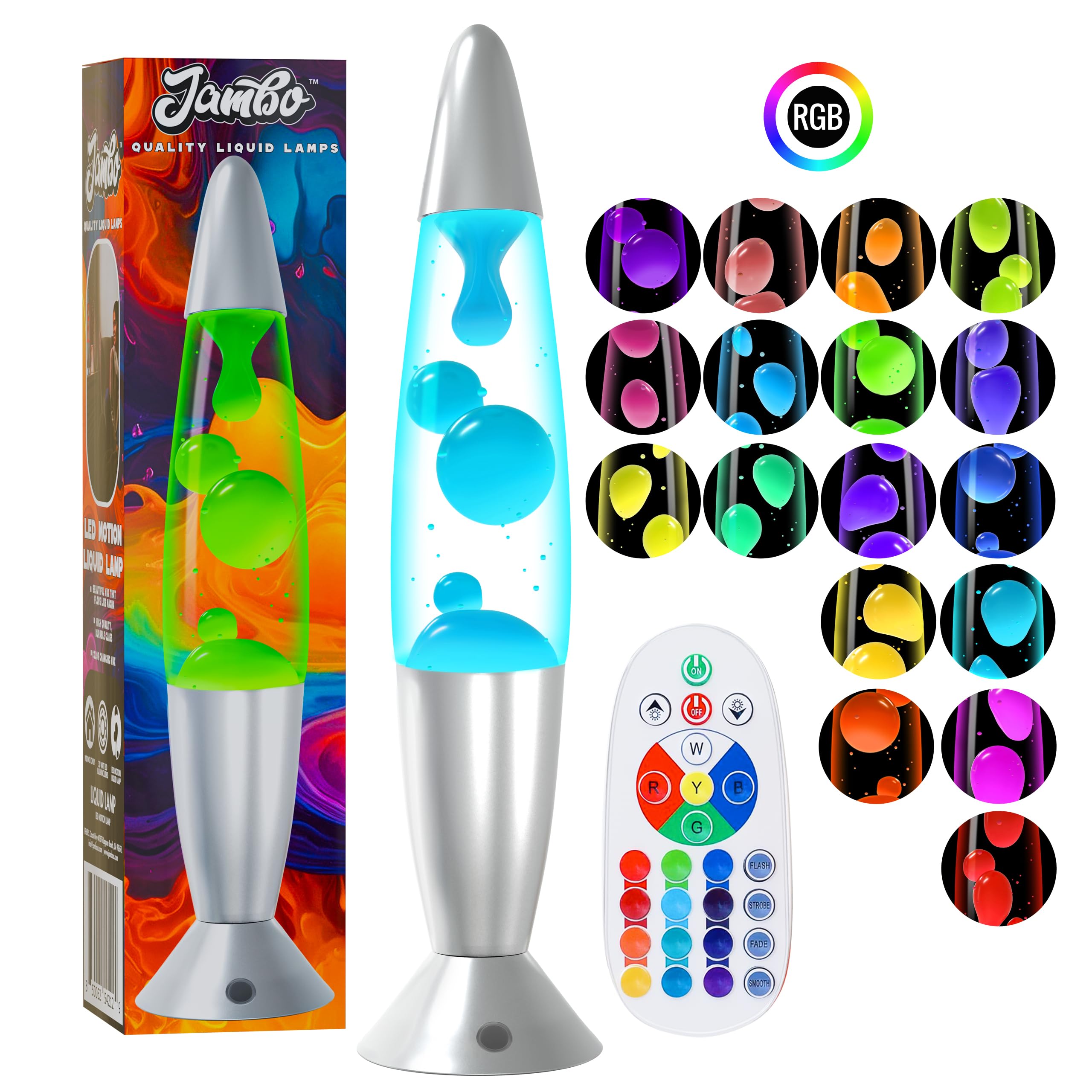 JAMBO LED Motion Lamp 17-Color with Remote, 13in Aluminum Night Light for Kids and mature-themeds, Home Decor, Model led1617