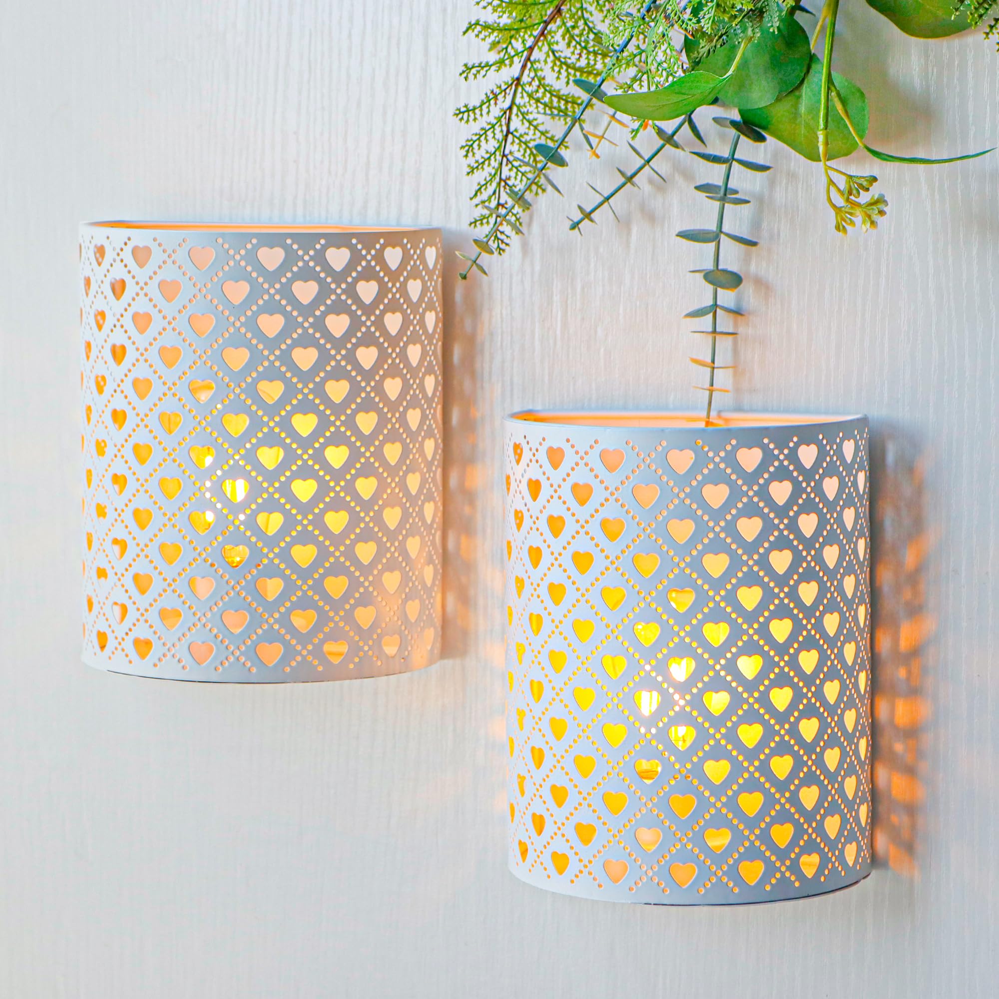 JHY DESIGN Set of 2 Battery Powered Lamp 8H Modern Wall Mount Lamp Metal Wall Sconce Lighting with LED Edison Style Bulb and 6