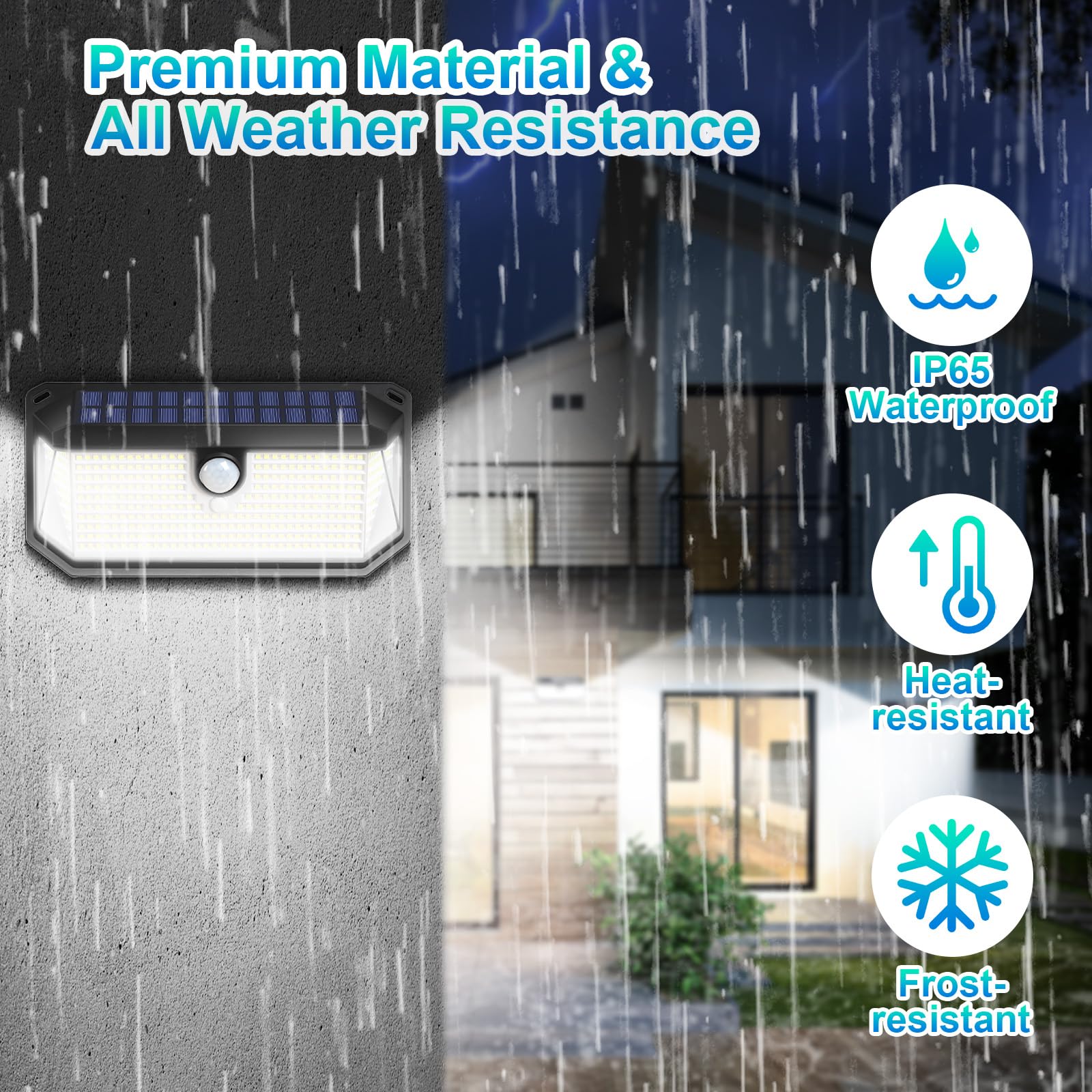 Brightever Solar Outdoor Lights, 4000LM, 388 LEDs, Motion Sensor, IP65 Waterproof, 2-Pack, Black, Model HSG-T22LB-A-2PK