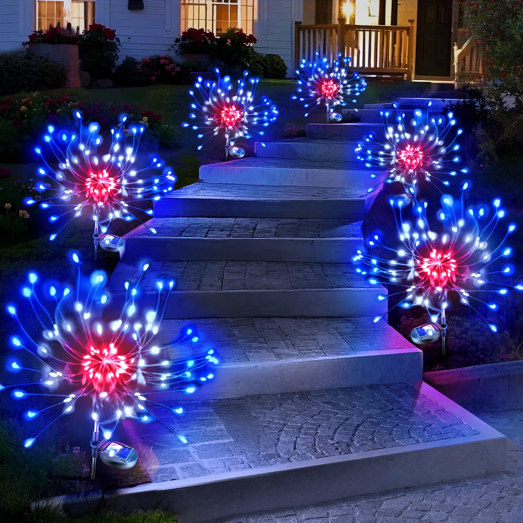 Anordsem Solar Lights Outdoor Waterproof - 6 Pack LED Colorful Garden Light, Model YHD000133, Plastic Decoration for Yard