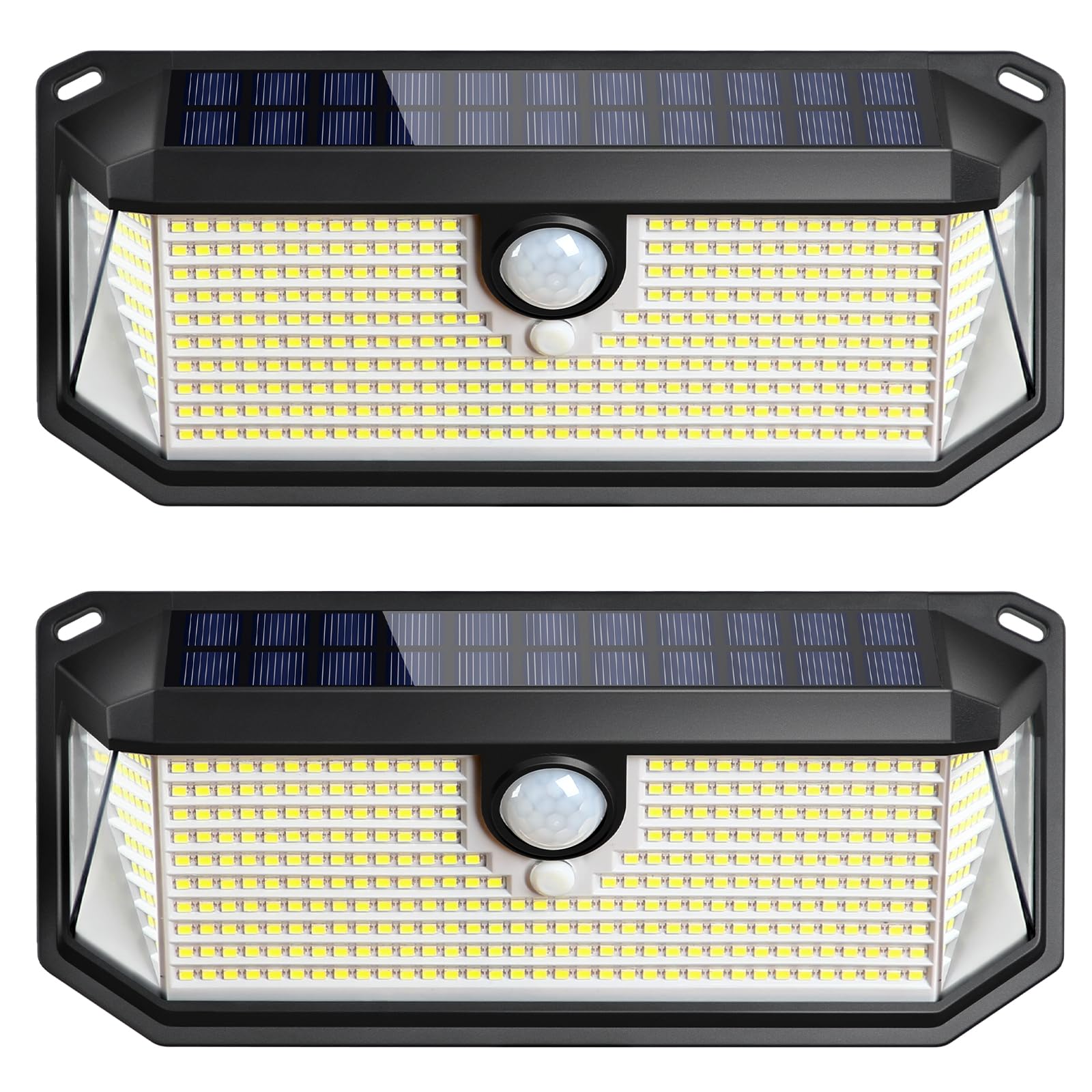 Brightever Solar Outdoor Lights, 4000LM, 388 LEDs, Motion Sensor, IP65 Waterproof, 2-Pack, Black, Model HSG-T22LB-A-2PK