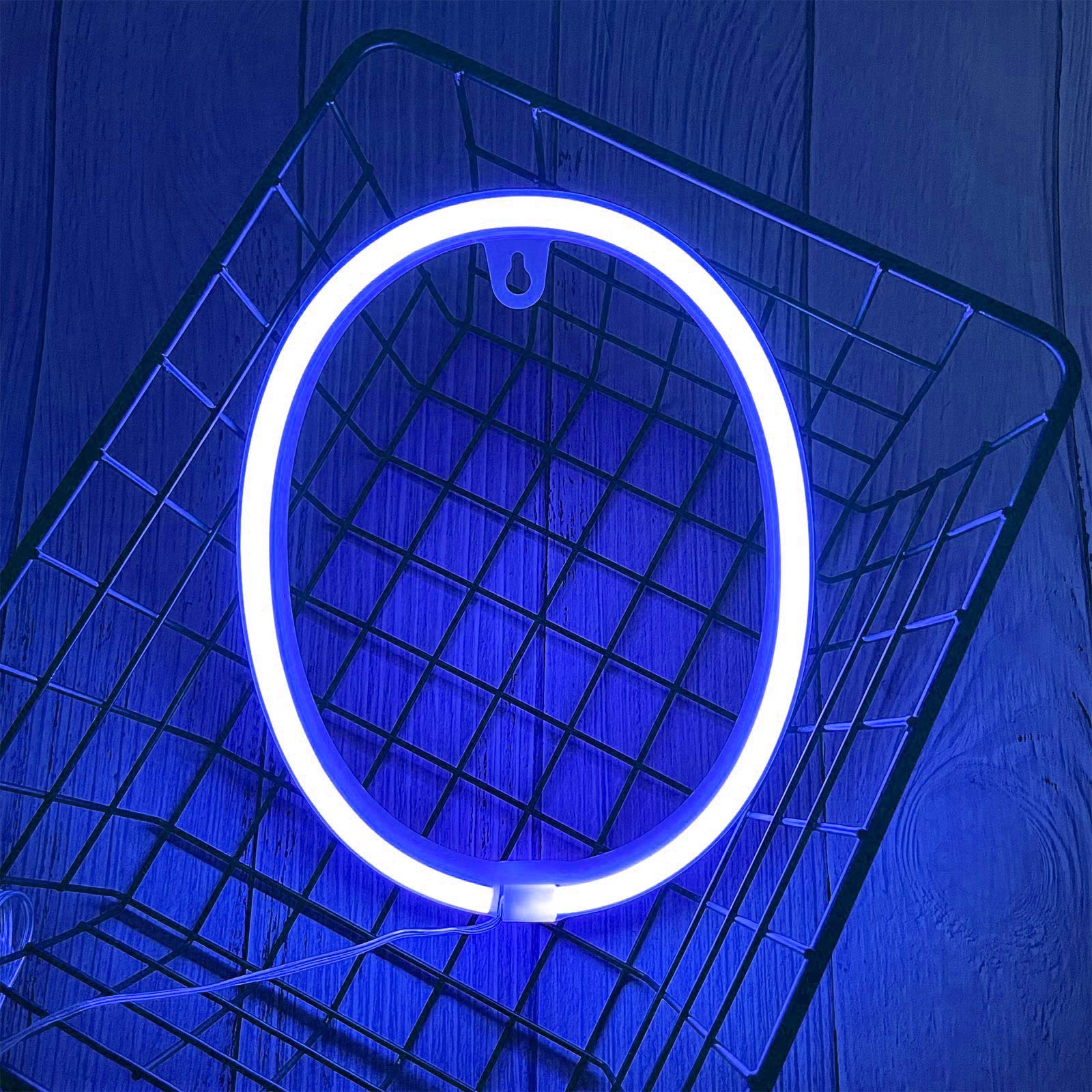 ENUOLI Neon Sign, Blue Alphabet Light Up Letter O, Wall Decor for Home, Parties, Model nNH.O-B