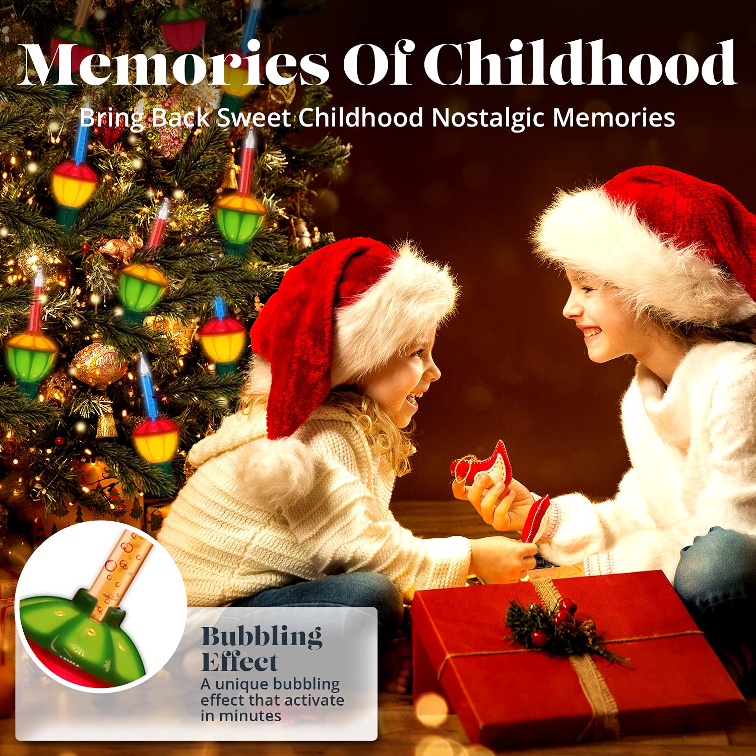 Tupkee Christmas Replacement Bubble Lights – 3 Multi-Color Light Bulbs - Christmas Tree Holiday Decor