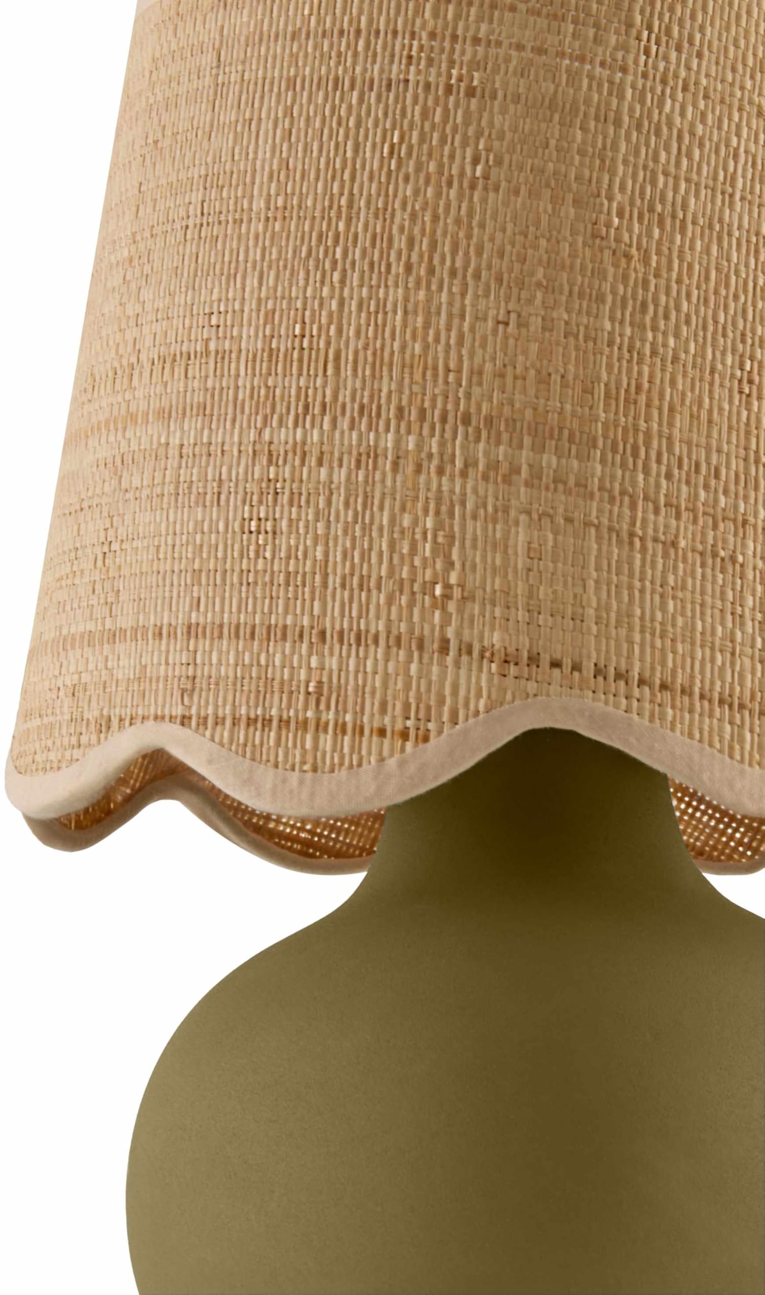 Hauteloom Theisseil Table Lamp - Ceramic, 13inH x 8inW x 8inD, Green/Beige/Clear, Model TXCHME3-061