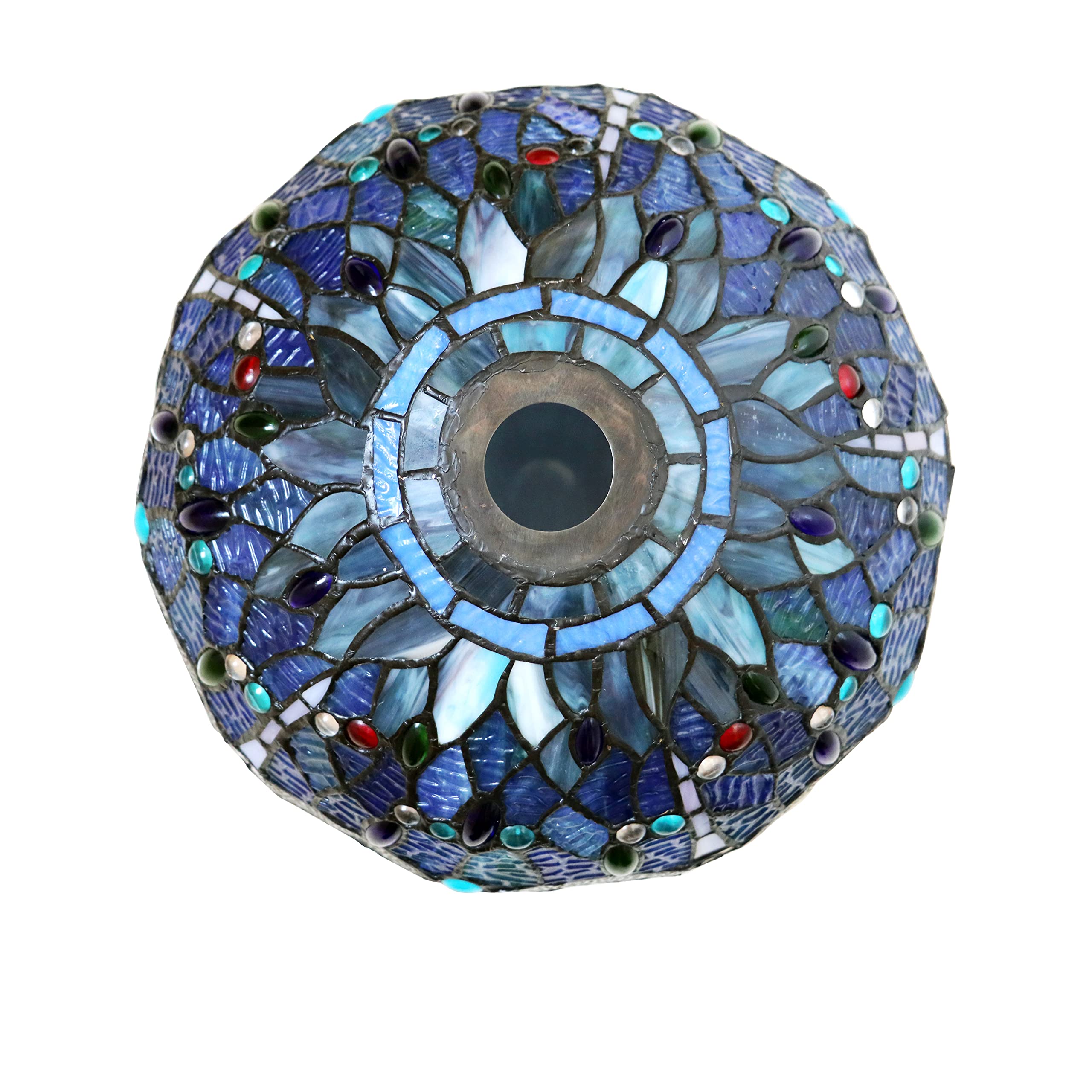 Chloe Lighting Torchiere Floor Lamp Dark Bronze 1 Light 14in Wide Multicolor Glass CH3T524BD14-TF1