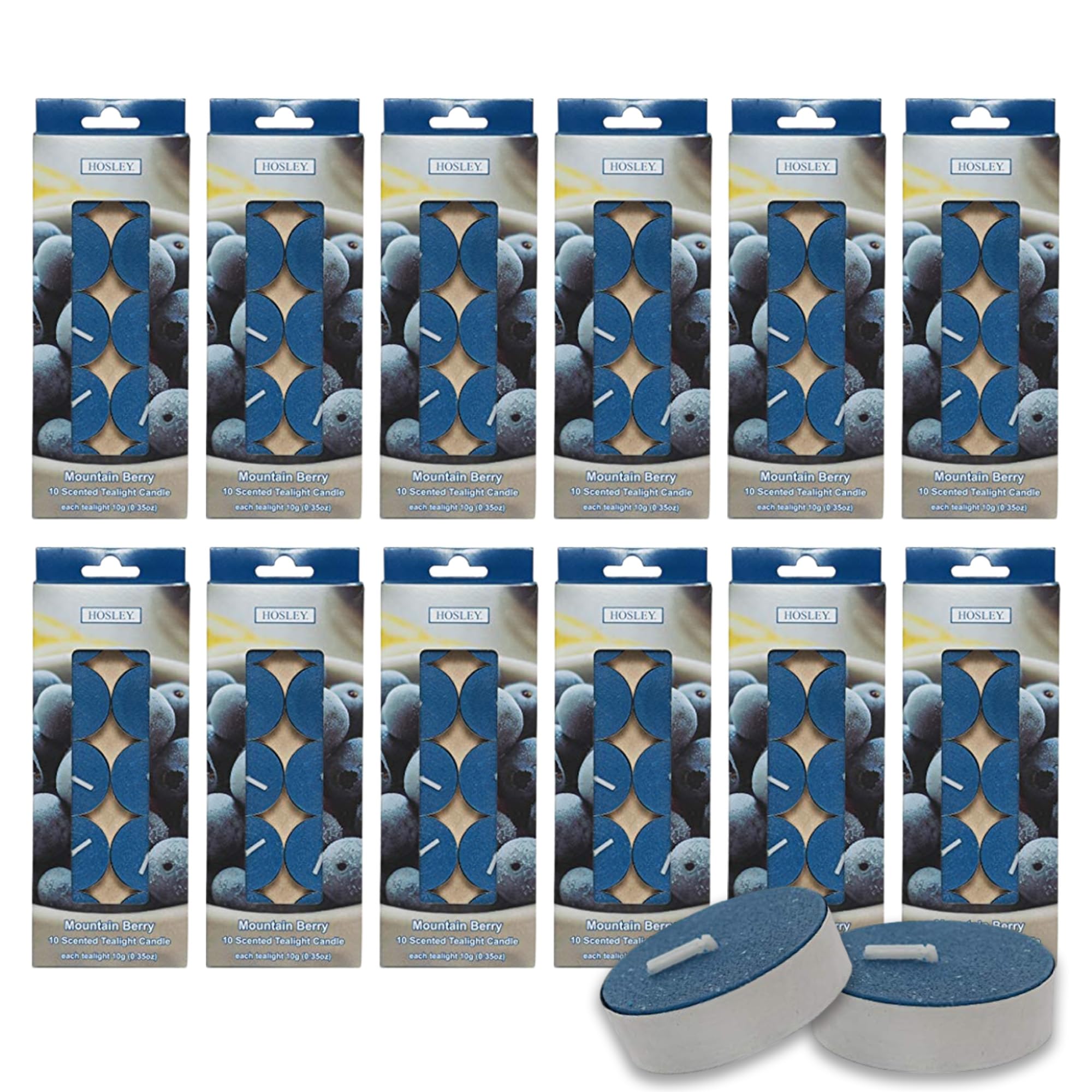 Hosley 120 PCs Bulk Pack Mountain Berry Fragrance Highly Scented Tea Light Candle. Ideal for Wedding Church Vigil Emergency Lant