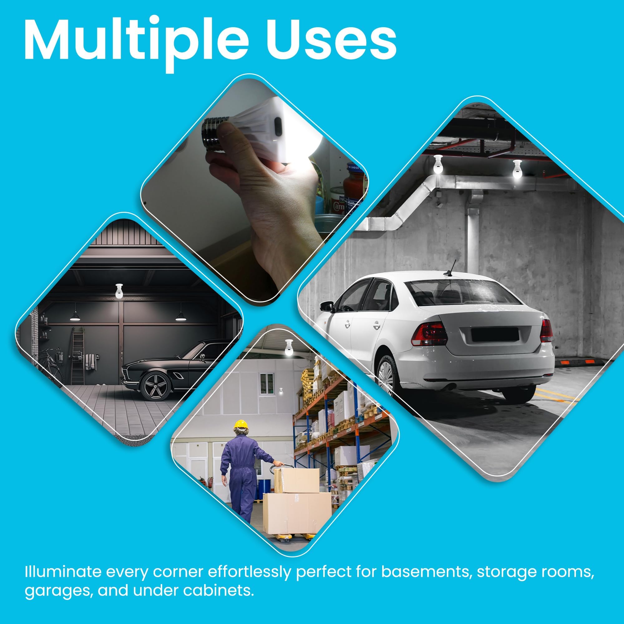 Alltrolite 4 Pack Bulb Portable Wireless Cob Led Light Bulb, Battery Operated Led Night Lights, Cob Led Cordless Light Switch, U