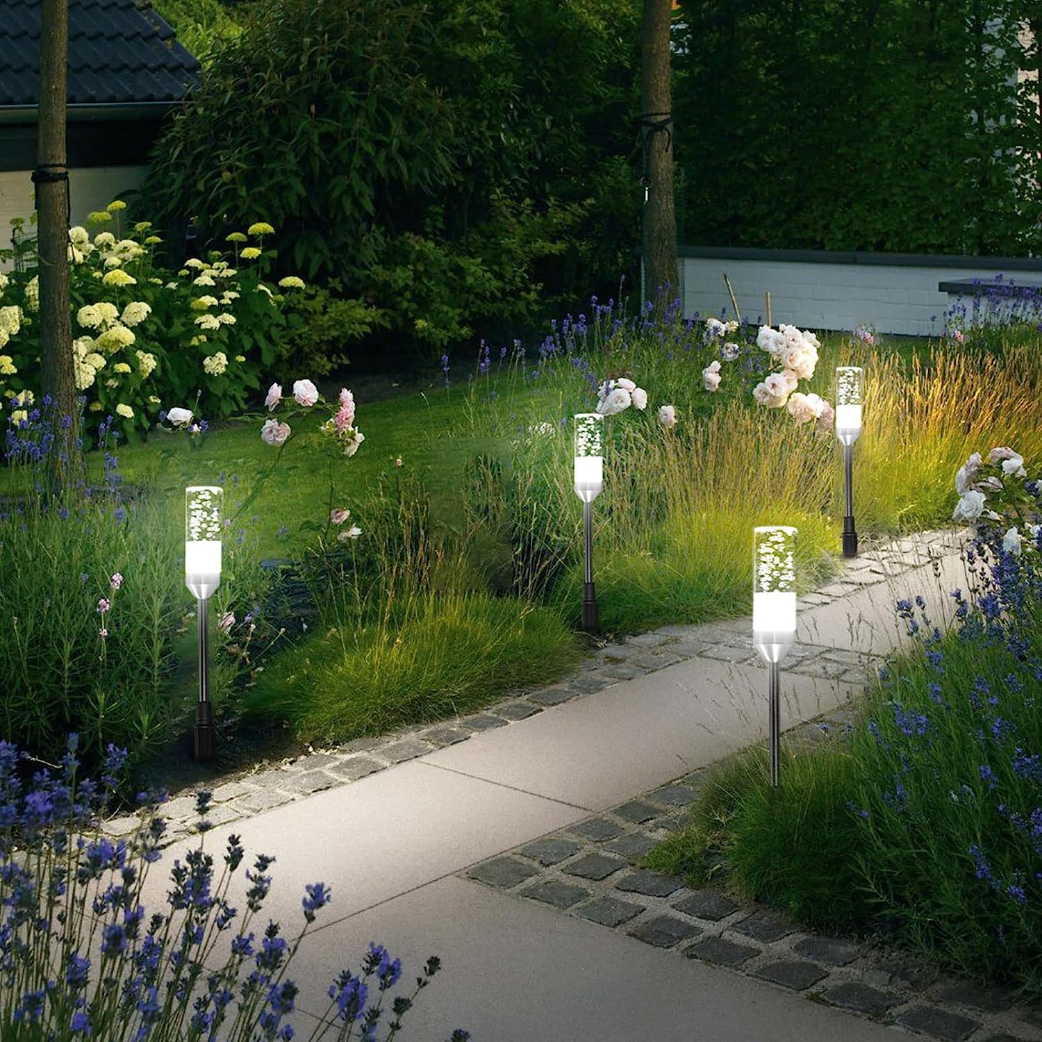 B-Right 3Pcs Extension Lights For Path Lights, Extendable Waterproof 0.8W 95 Lumens Per Light Cool White 6000K (No Adapter)