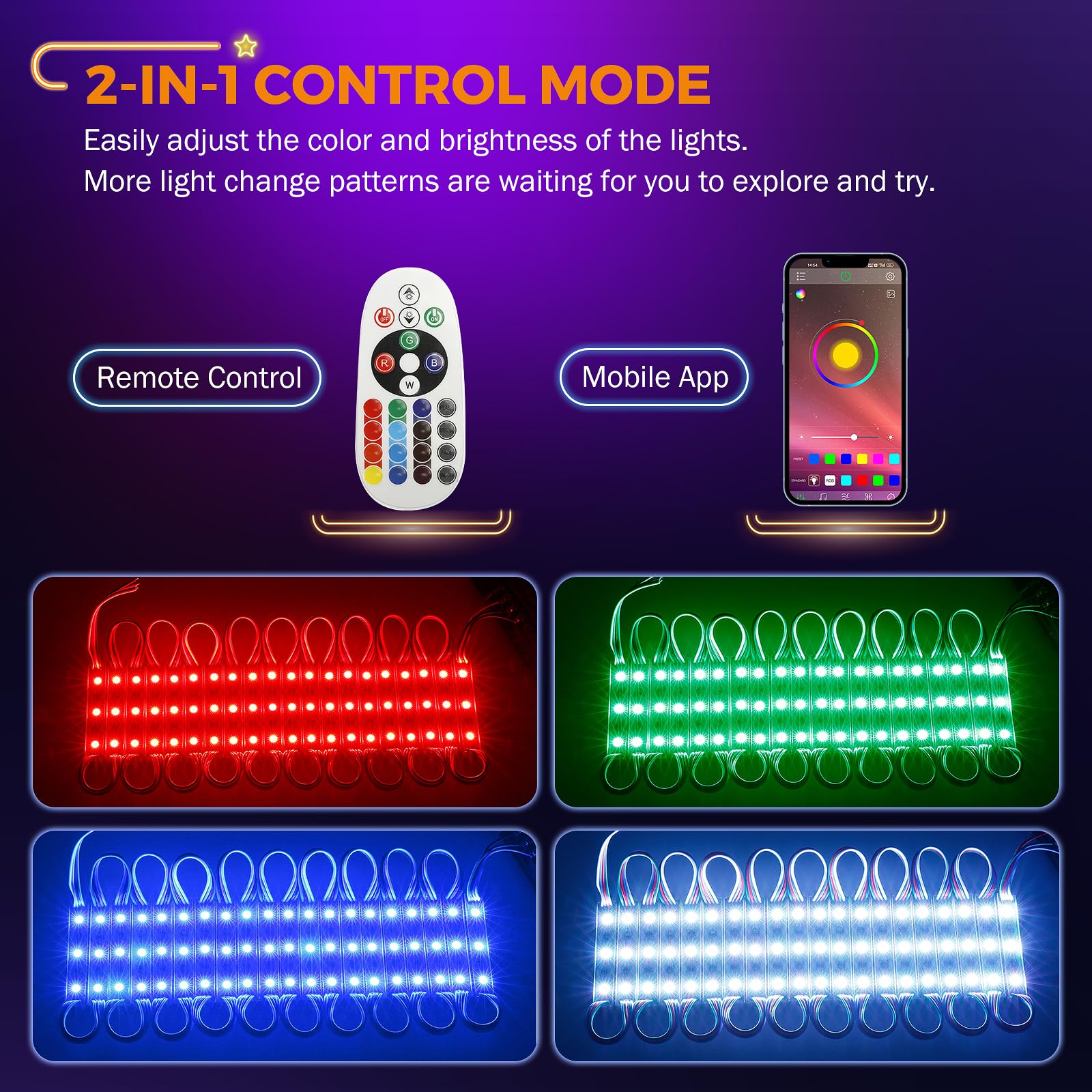 BEAMNOVA 80Ft RGB LED Storefront Light Kit, Bluetooth Control, IP65 Waterproof, Model BI00NXDD6991-0FBA250509