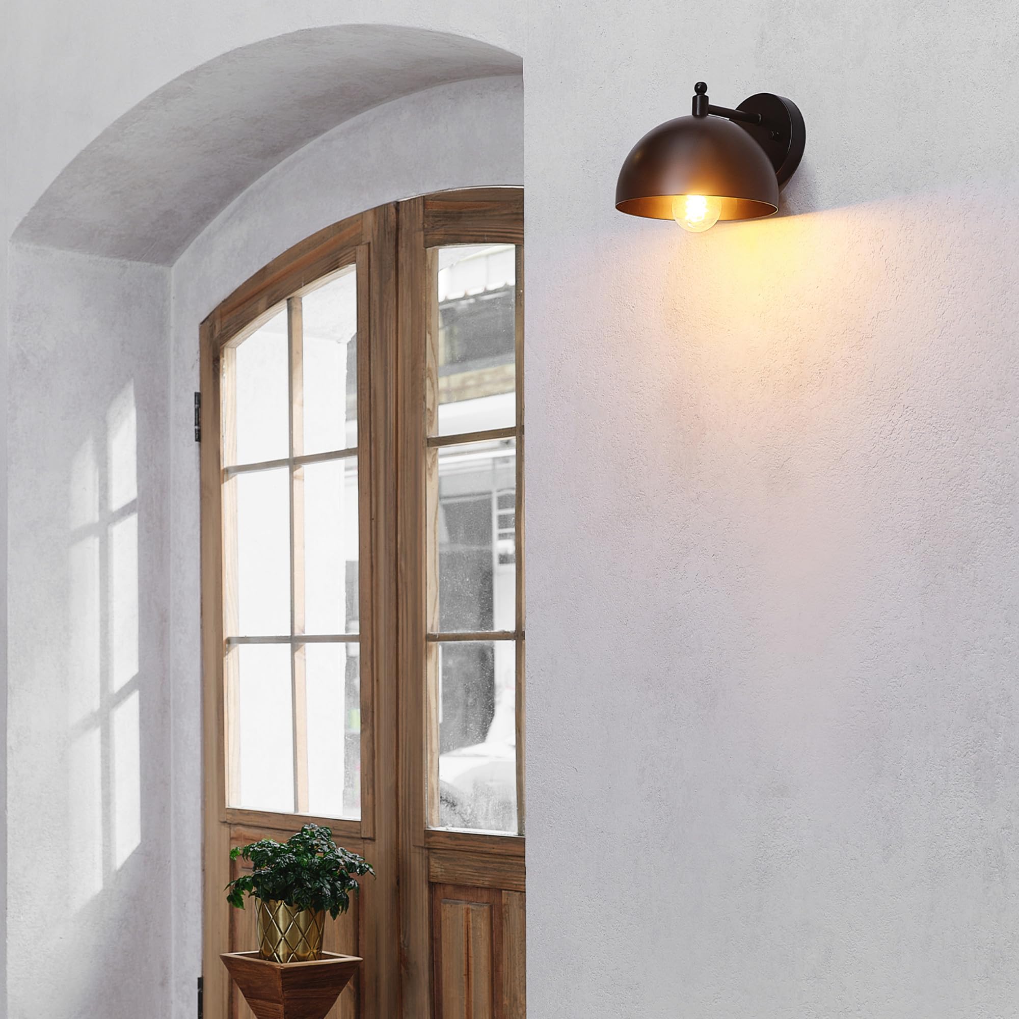 Globe Electric 65000047 1-Light Wall Sconce, Matte Black, E26 Base Socket, Wall Lights For Living Room, Home D?Or, Wall Lighting