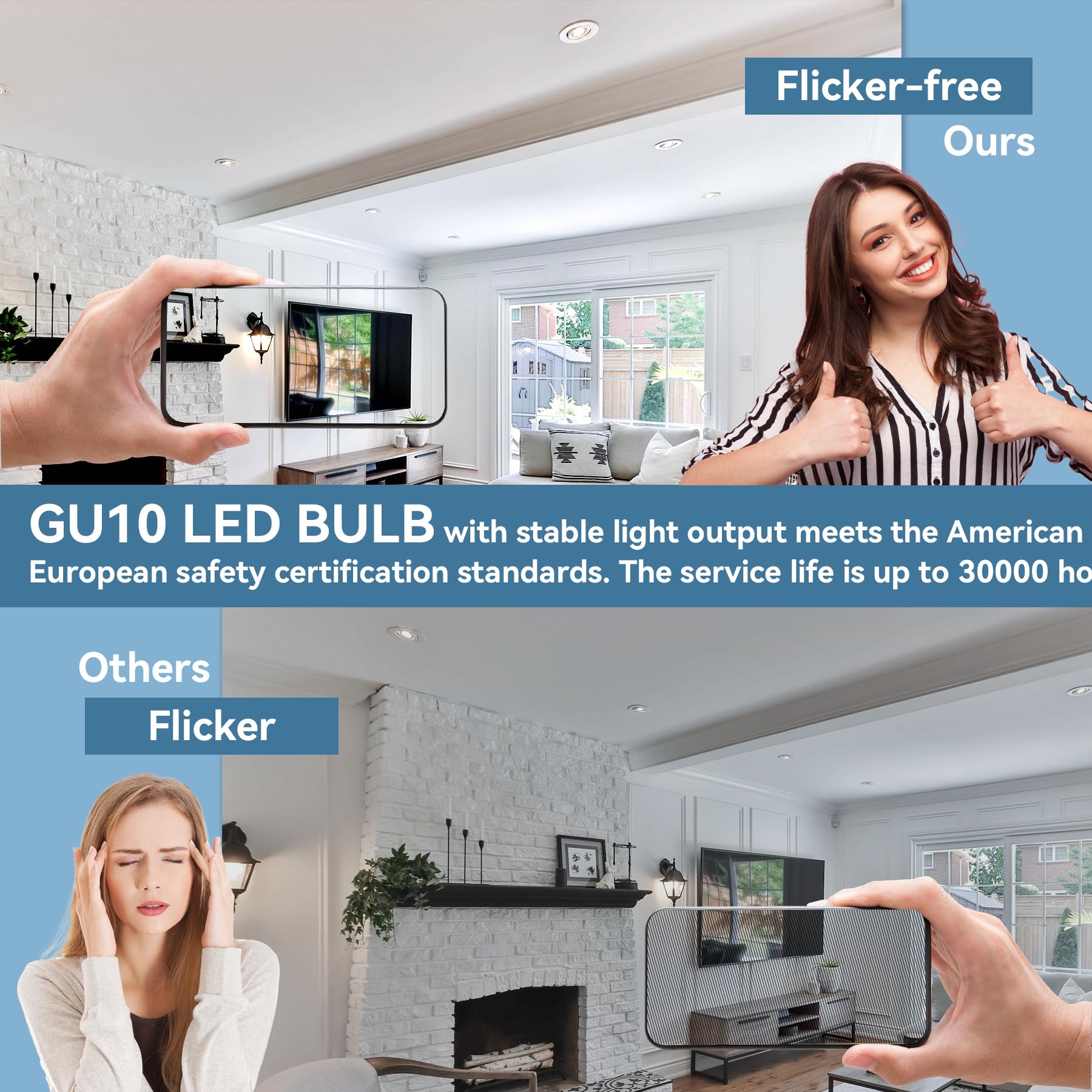 Comzler Gu10 Led Bulb Dimmable  50W Halogen Equivalent Gu10  5000K Daylight  Gu10 Bulb Replacement For Track Lighting  Mr16 Gu10 Light Bulb Led 4W 120Beam Angle 400Lm 120V Etl Listed 12 Pack