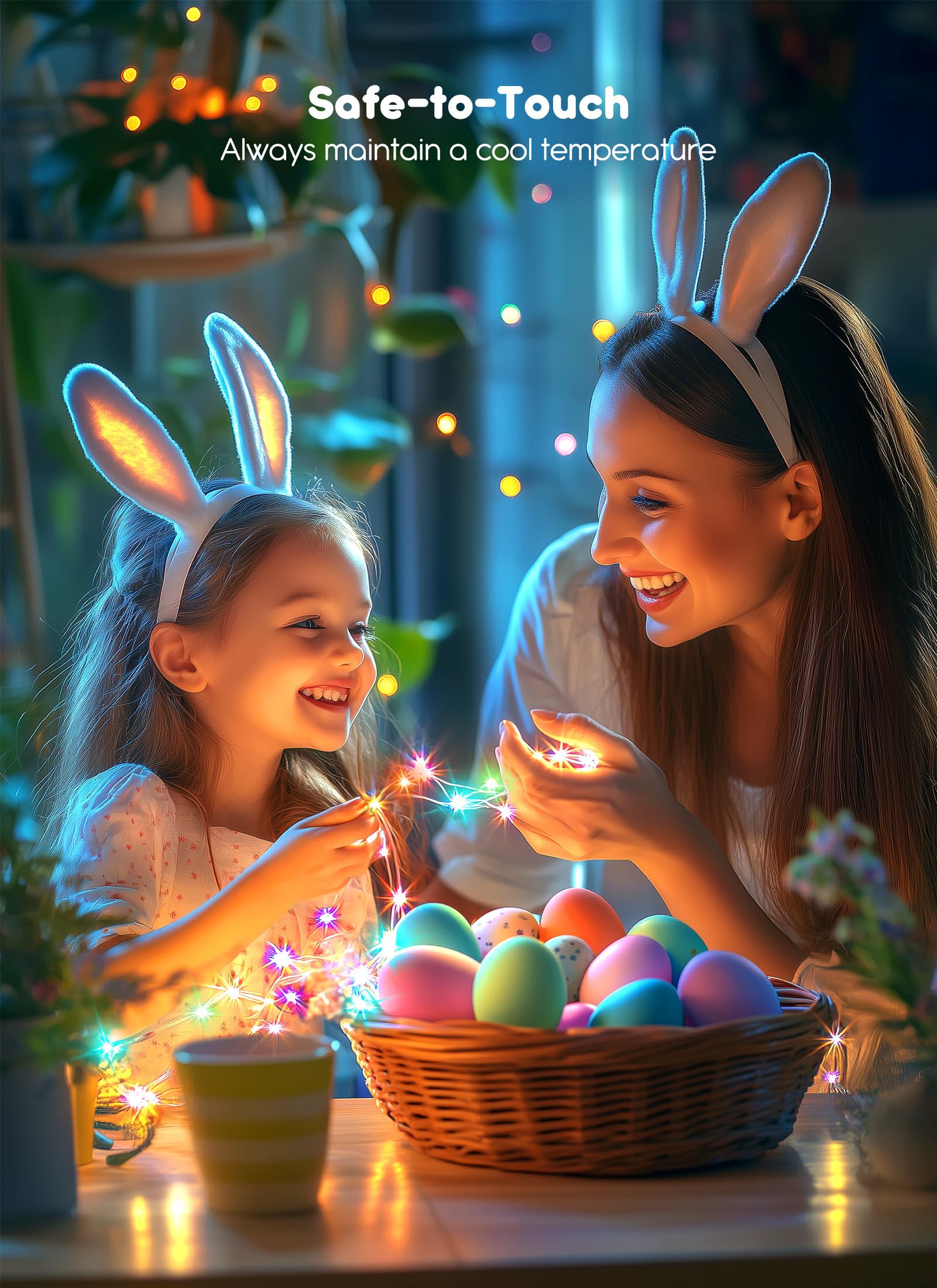 33Ft 100 Led Outdoor String Lights, Fairy Lights Battery Operated With Remote, Waterproof Twinkle Lights For Bedroom Dorm Tapestry Backyard Garden Party Indoor Easter Decoration, Pink + Multicolor