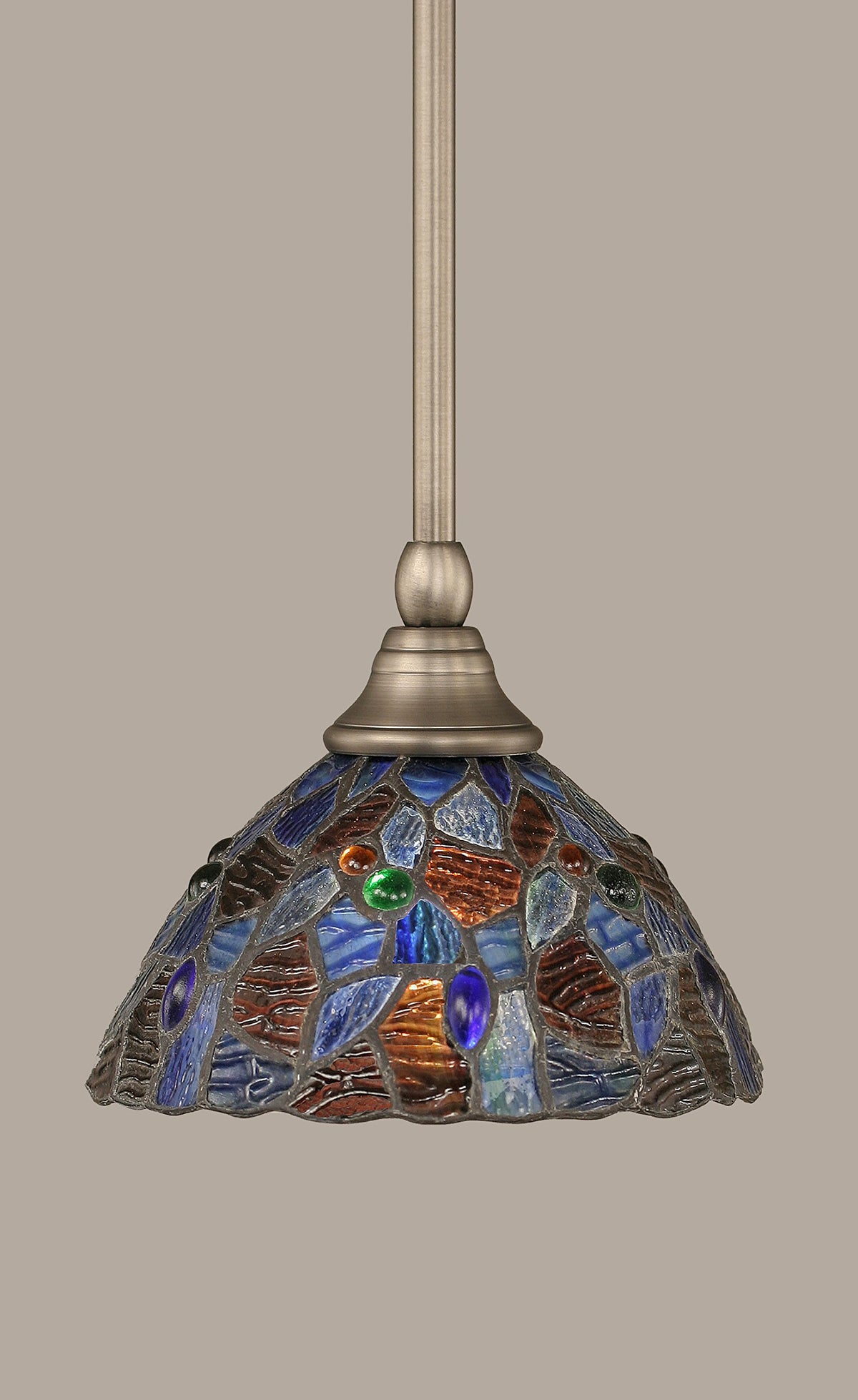 Toltec Lighting 1 Light Mini Pendant In Brushed Nickel (23-Bn-9955)