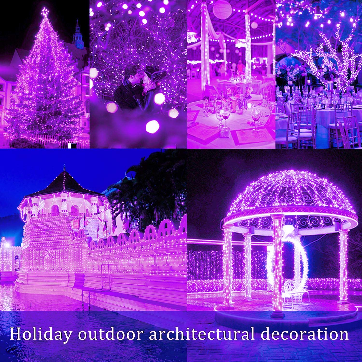 Daylightir 2 Pack Total 200 Led Solar Powered Copper Wire String Lights Outdoor, Waterproof, 8 Modes Fairy Lights For Valentines Day Decor, Garden, Patio, Party, Christmas, House (Pink)