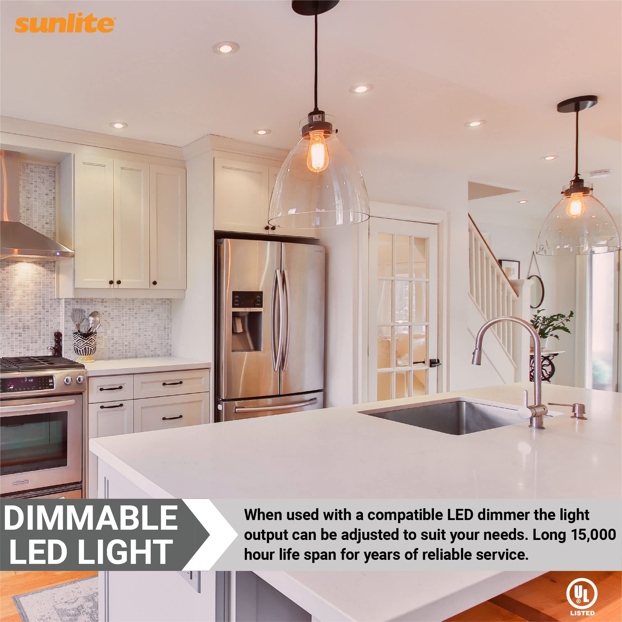Sunlite LED S14 Filament String Light Bulb, 2W (25W Equivalent), Dimmable, Clear Glass, 2200K Amber, 6 Count, Model 41655