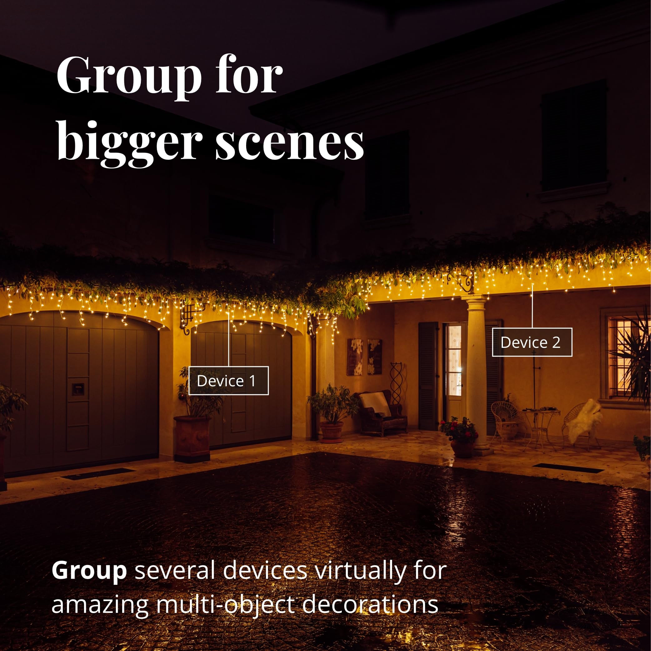 Twinkly Icicle 190 Led White, Outdoor And Indoor Led Cascade Lights, Smart Warm And Cool White Led Lights, Compatible With Alexa